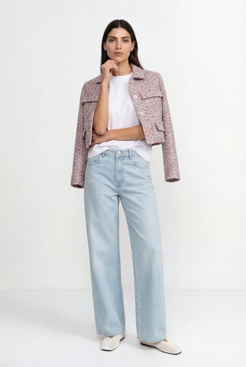 Bouclé-Jacke in cropped Länge-Rich & Royal