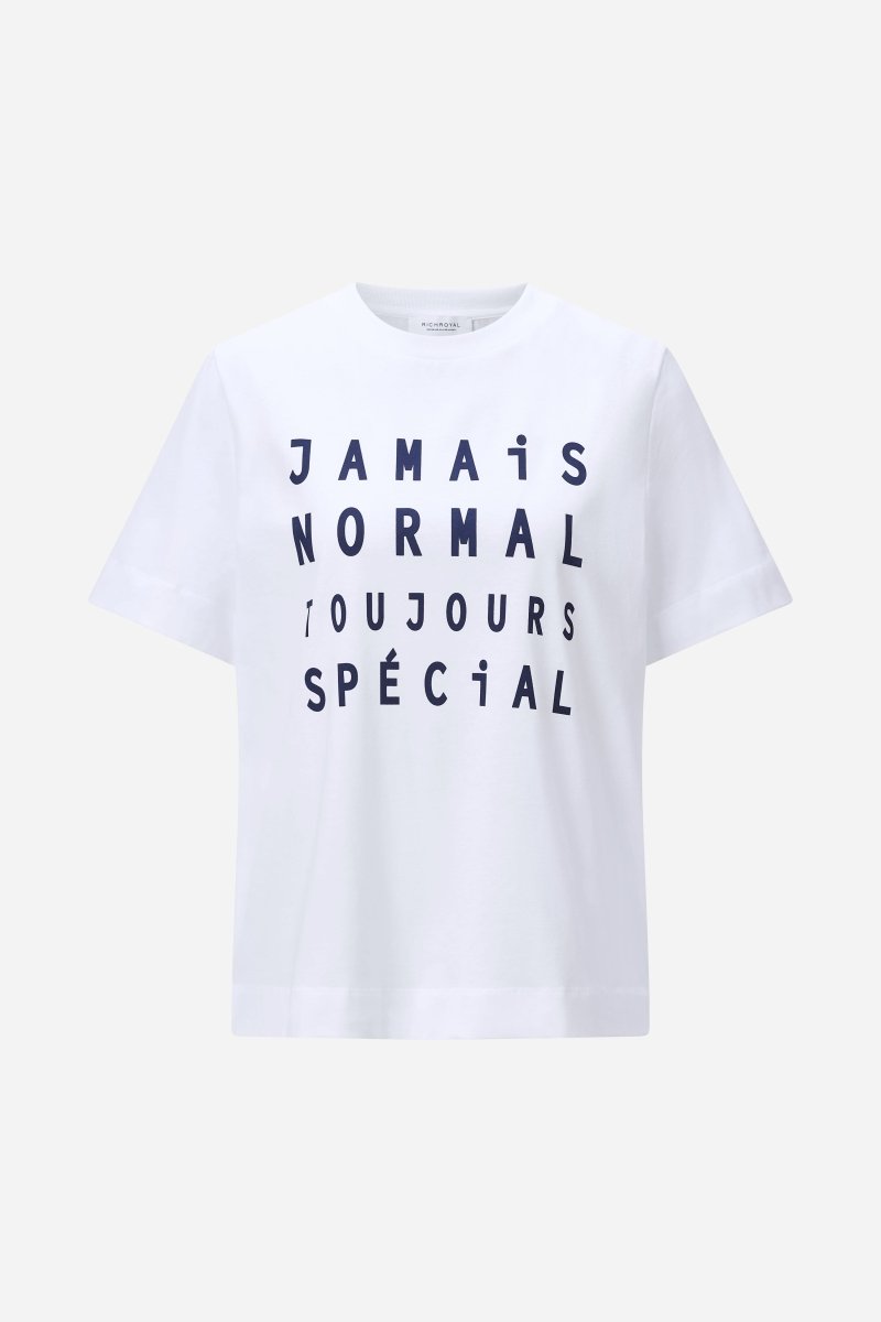 Weißes T-Shirt mit Slogan-Rich & Royal