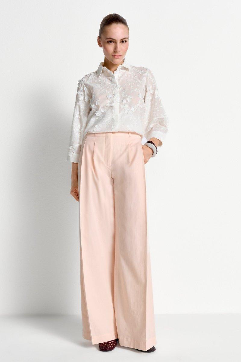 Baumwollbluse mit 3D-Stickerei-Rich & Royal