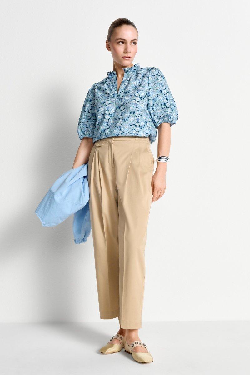 Bluse mit Rüschenkragen - Made with Liberty Fabric-Rich & Royal