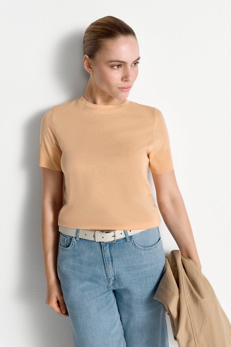 T-Shirt mit gerippten Ärmelabschlüssen-Rich & Royal