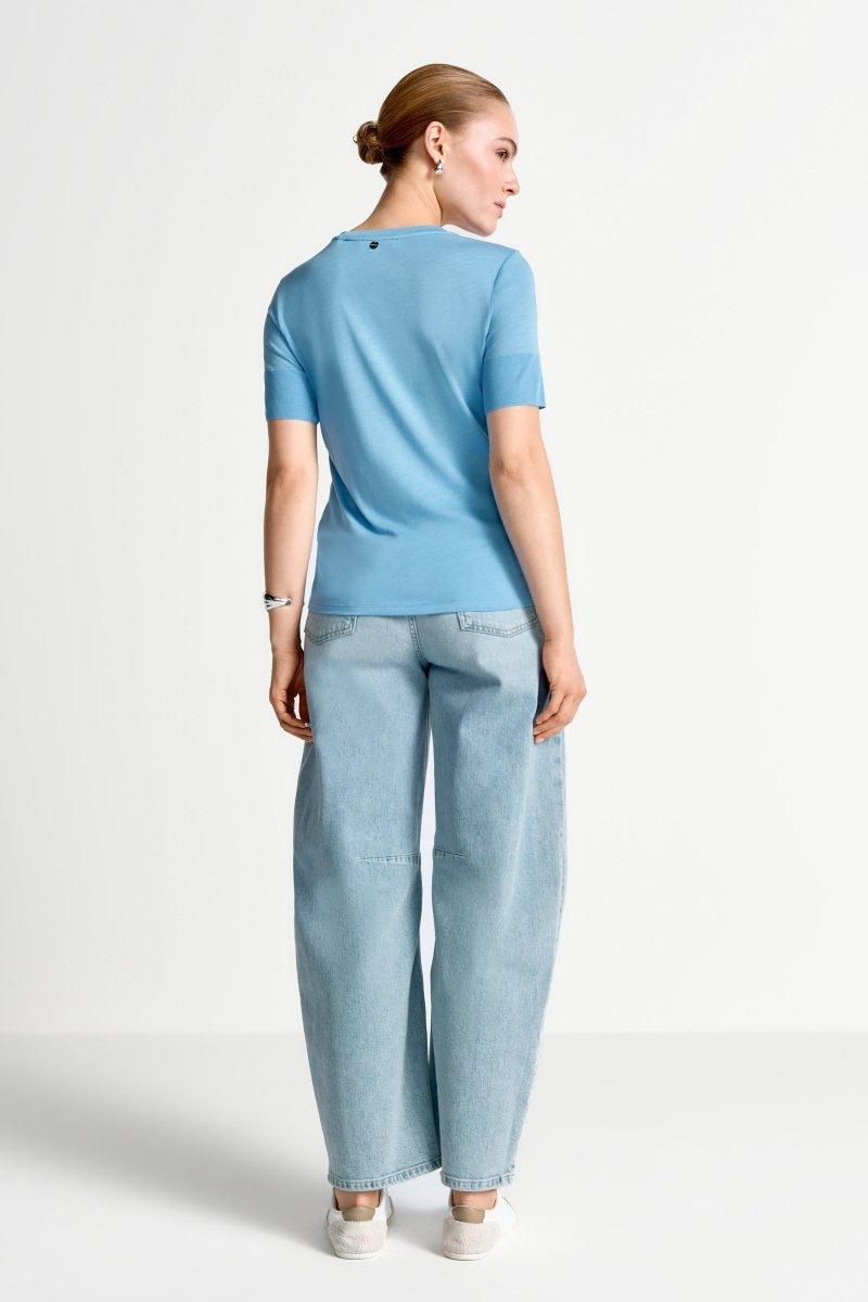 T-Shirt mit gerippten Ärmelabschlüssen-Rich & Royal