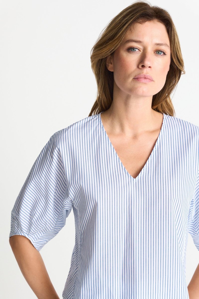 Gestreifte Crop-Bluse-Rich & Royal