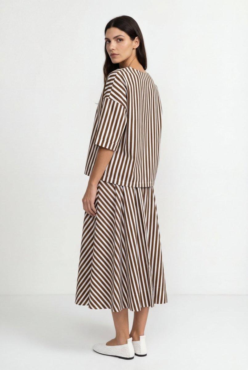 Gestreifter A-Linien-Rock-Rich & Royal