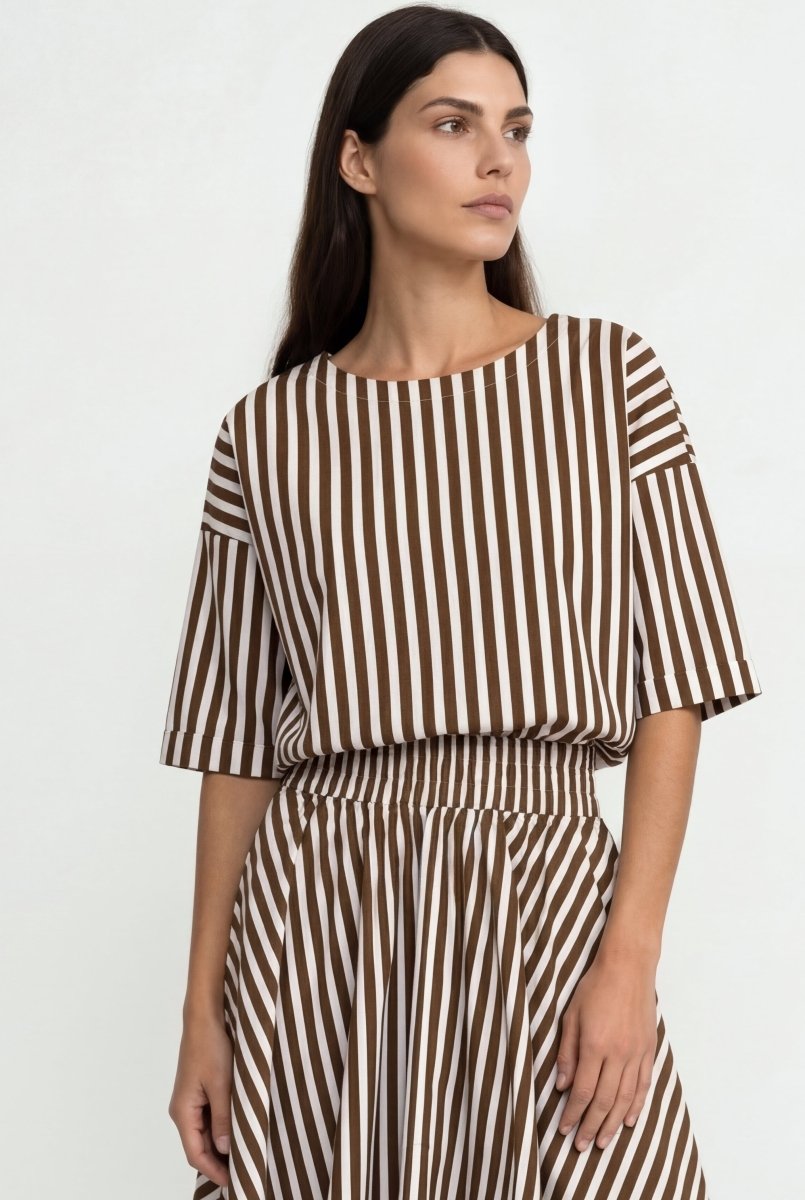 Gestreiftes Crop-Shirt-Rich & Royal