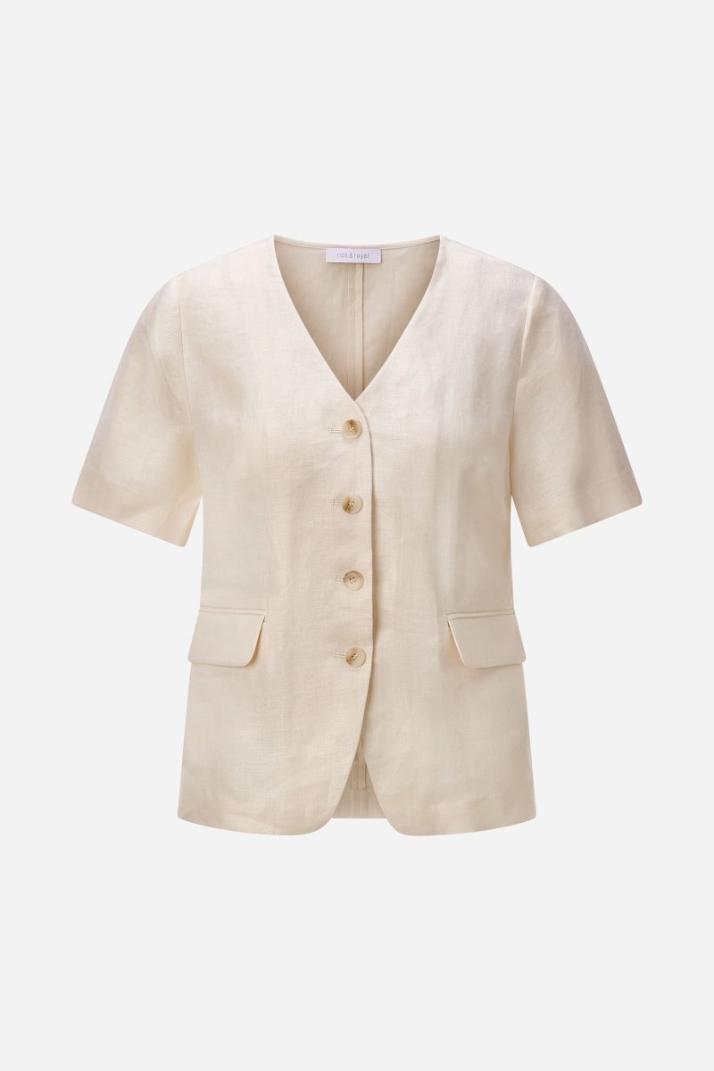 Kurzarm-Blazer aus Leinen-Rich & Royal