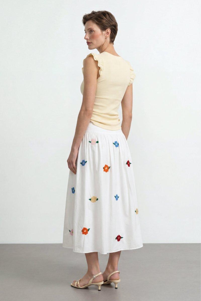 Organic Rib Volant Top-Rich & Royal