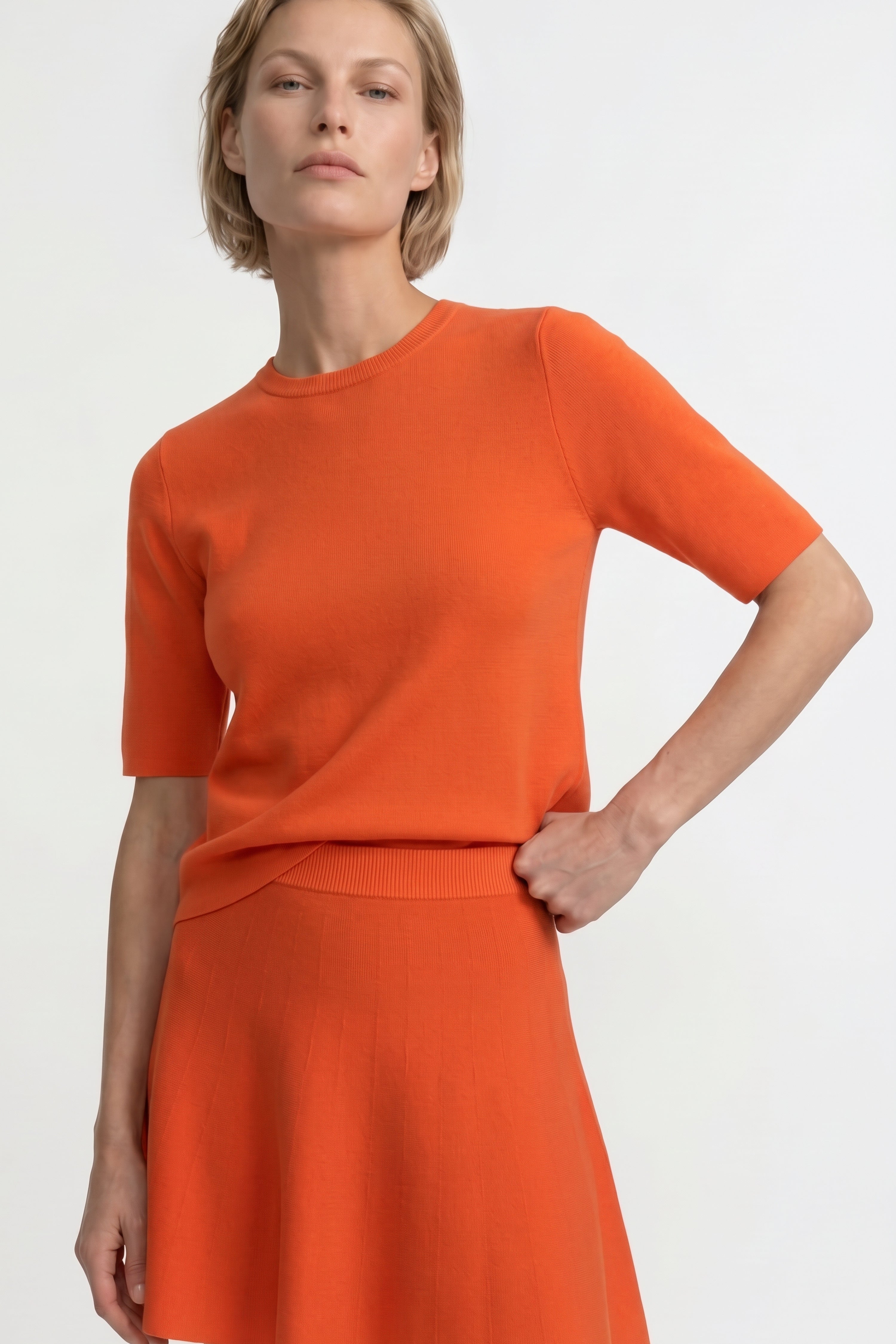 Kurzarm-Pullover mit Rippkragen-Rich & Royal
