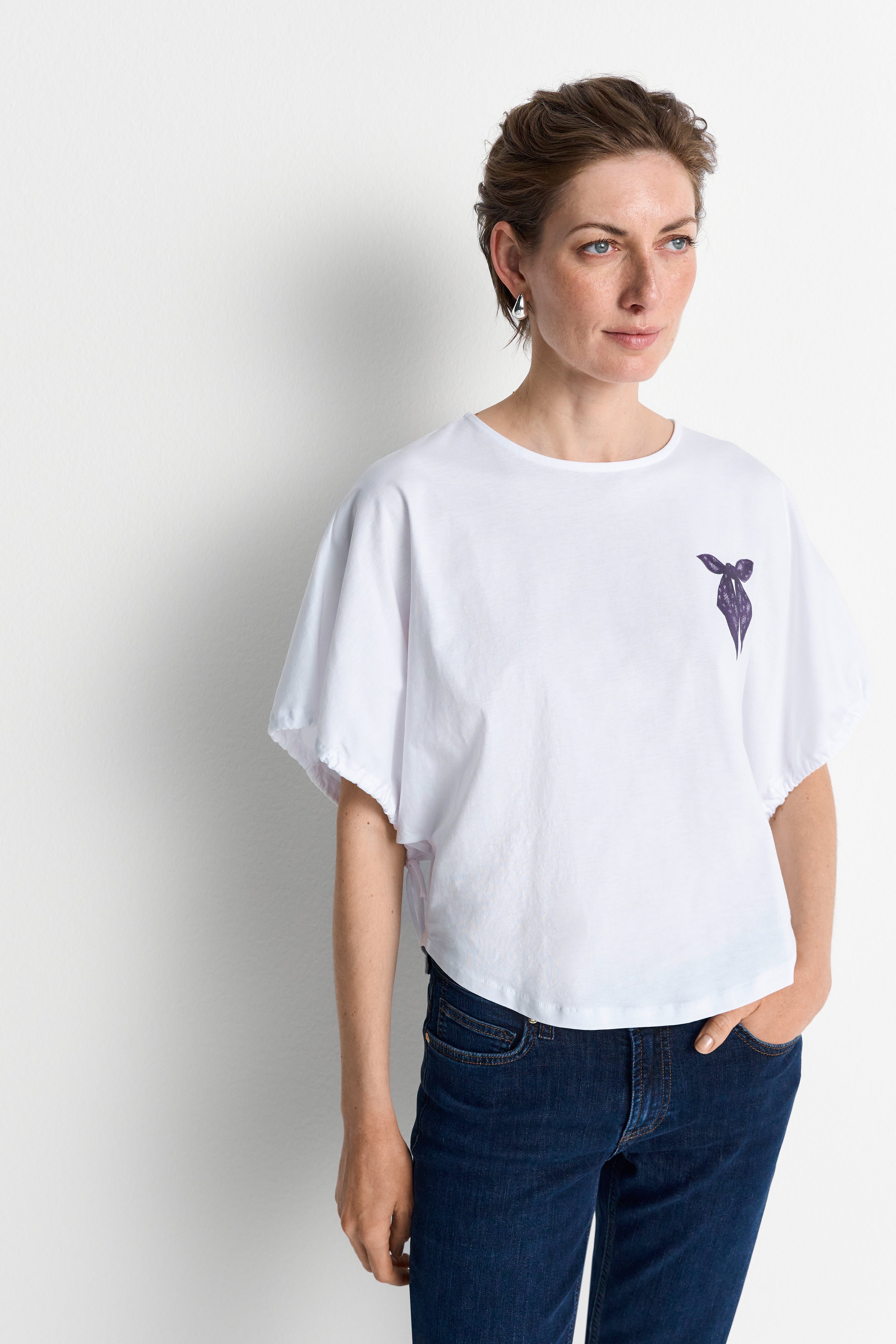 Cropped-Top mit Schleifen-Print-Rich & Royal