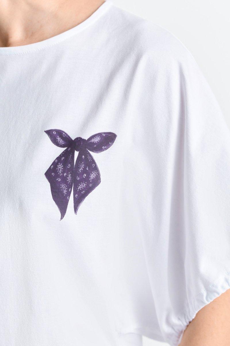Cropped-Top mit Schleifen-Print-Rich & Royal