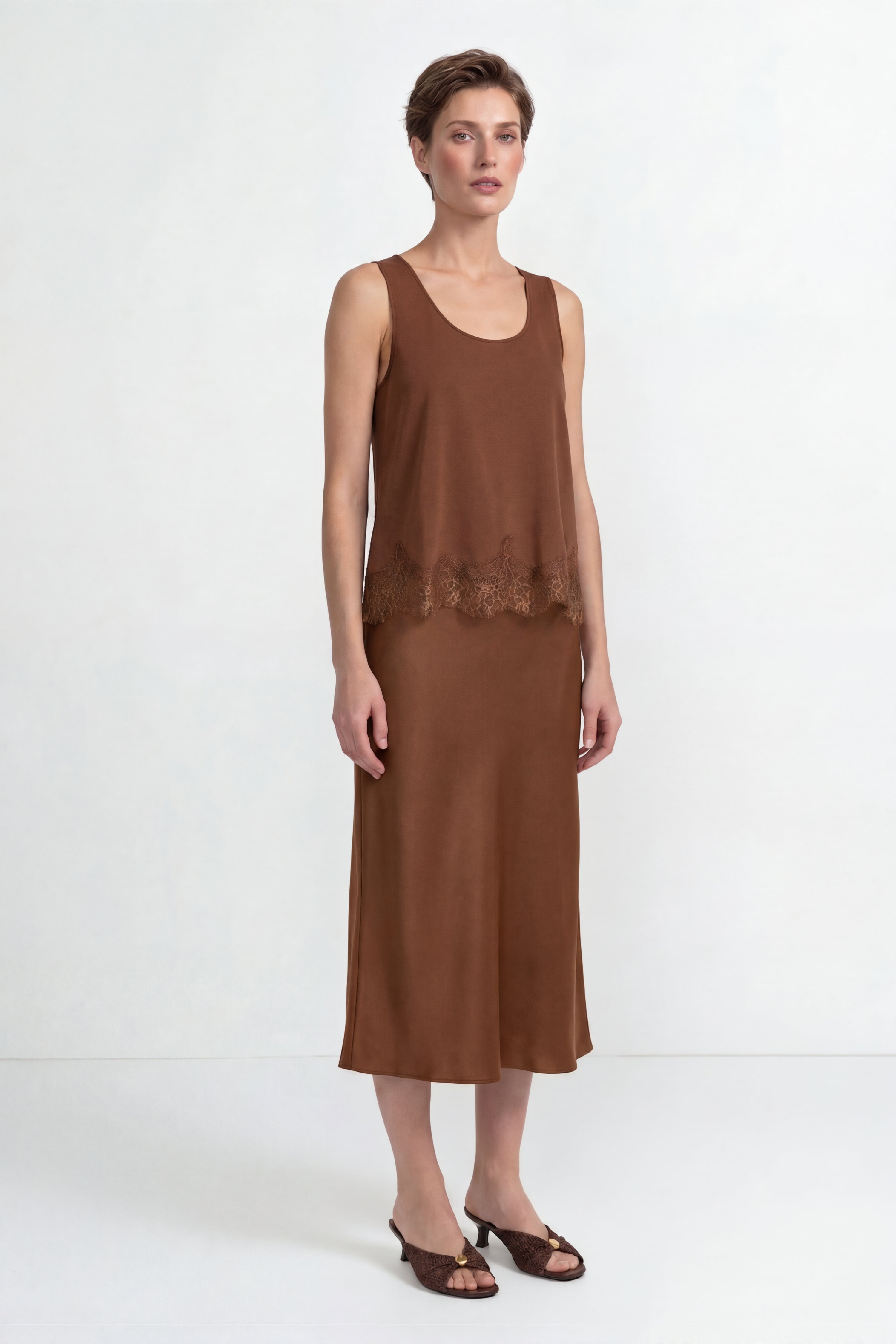 Satin Top mit Spitze-Rich & Royal