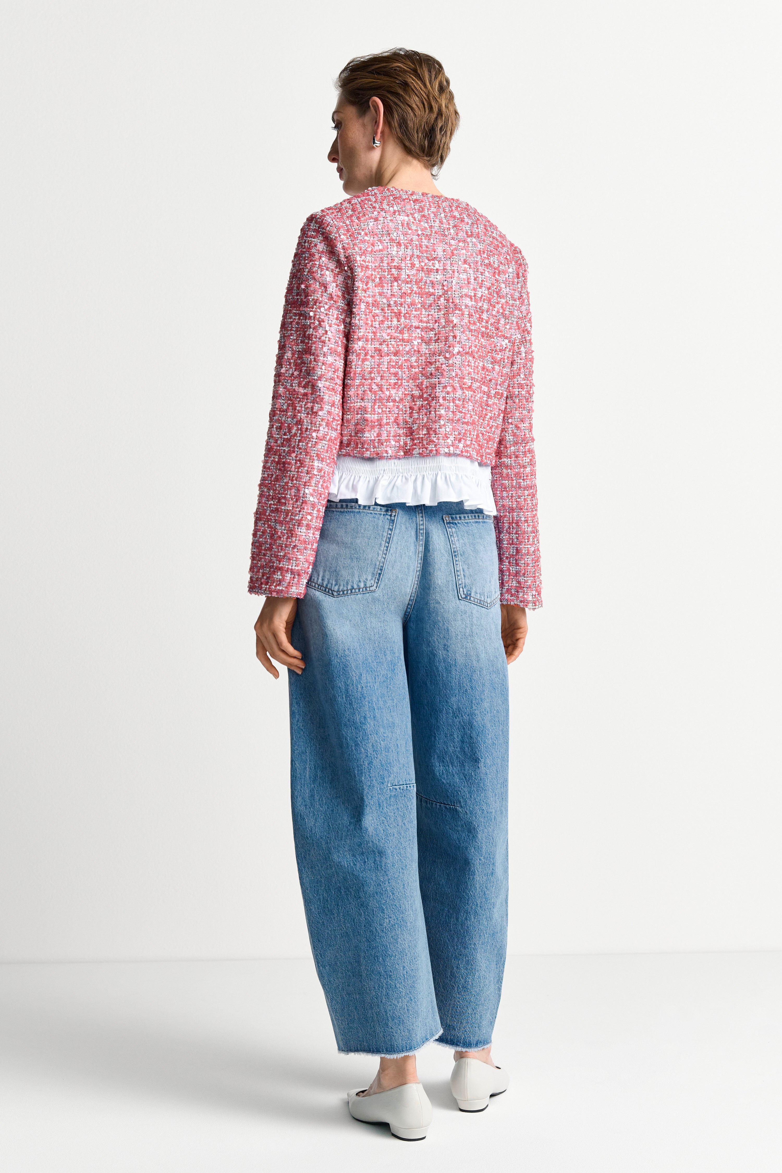 Bouclé-Jacke mit Peplum-Rich & Royal