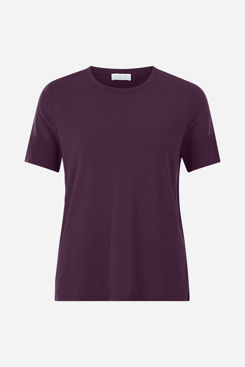 T-Shirt mit gerippten Ärmelabschlüssen-Rich & Royal