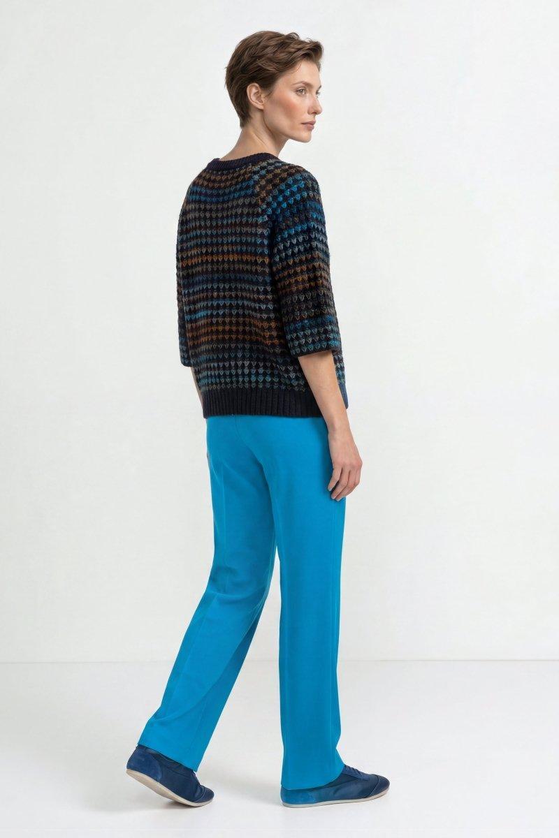Kurzarm-Pullover mit Ajourstrick-Rich & Royal