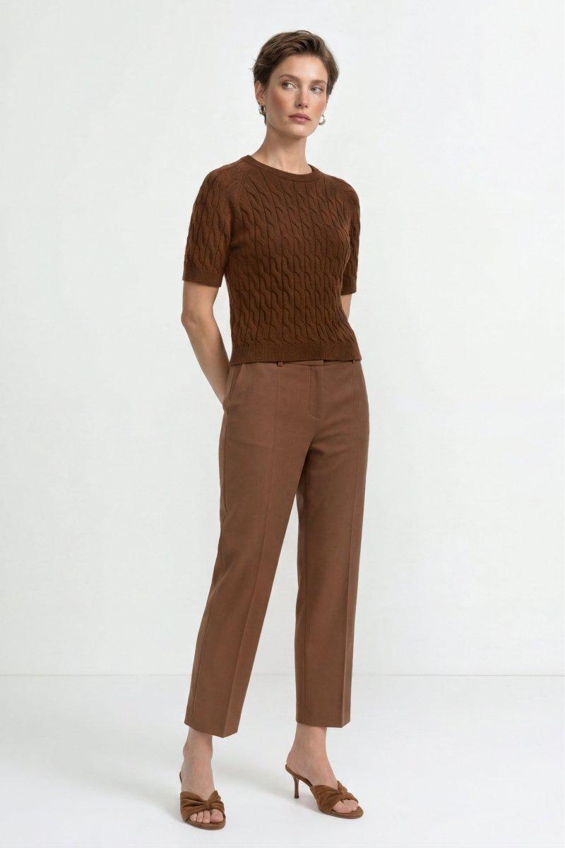 Pullover mit Zopfstrick-Rich & Royal
