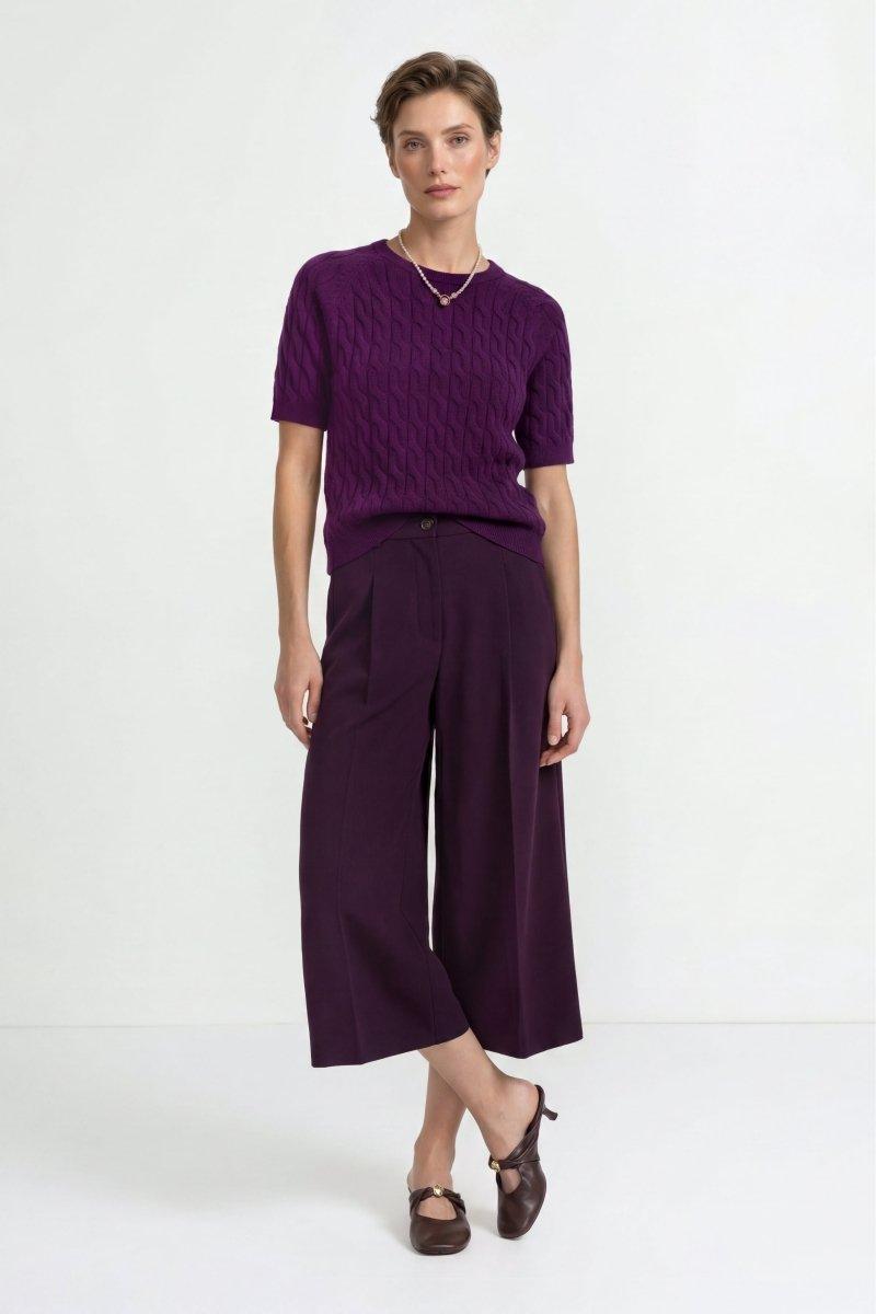 Pullover mit Zopfstrick-Rich & Royal