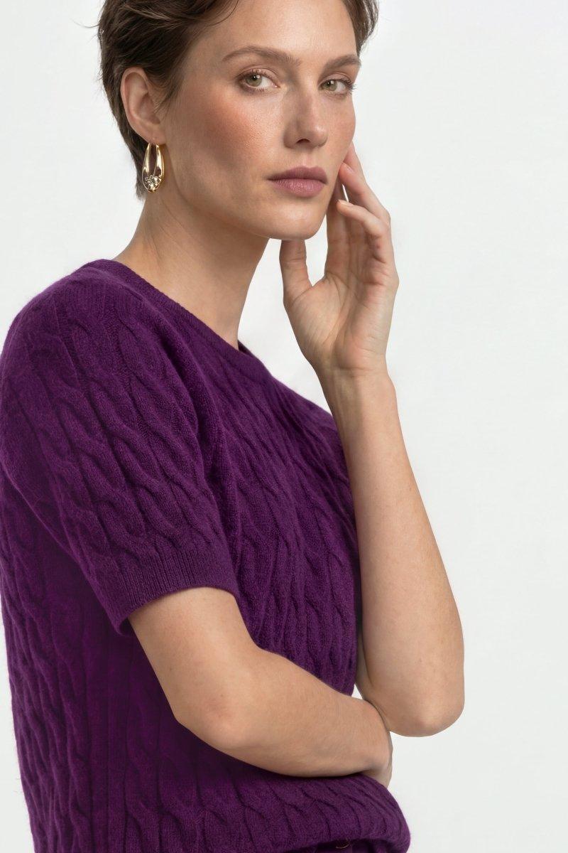Pullover mit Zopfstrick-Rich & Royal