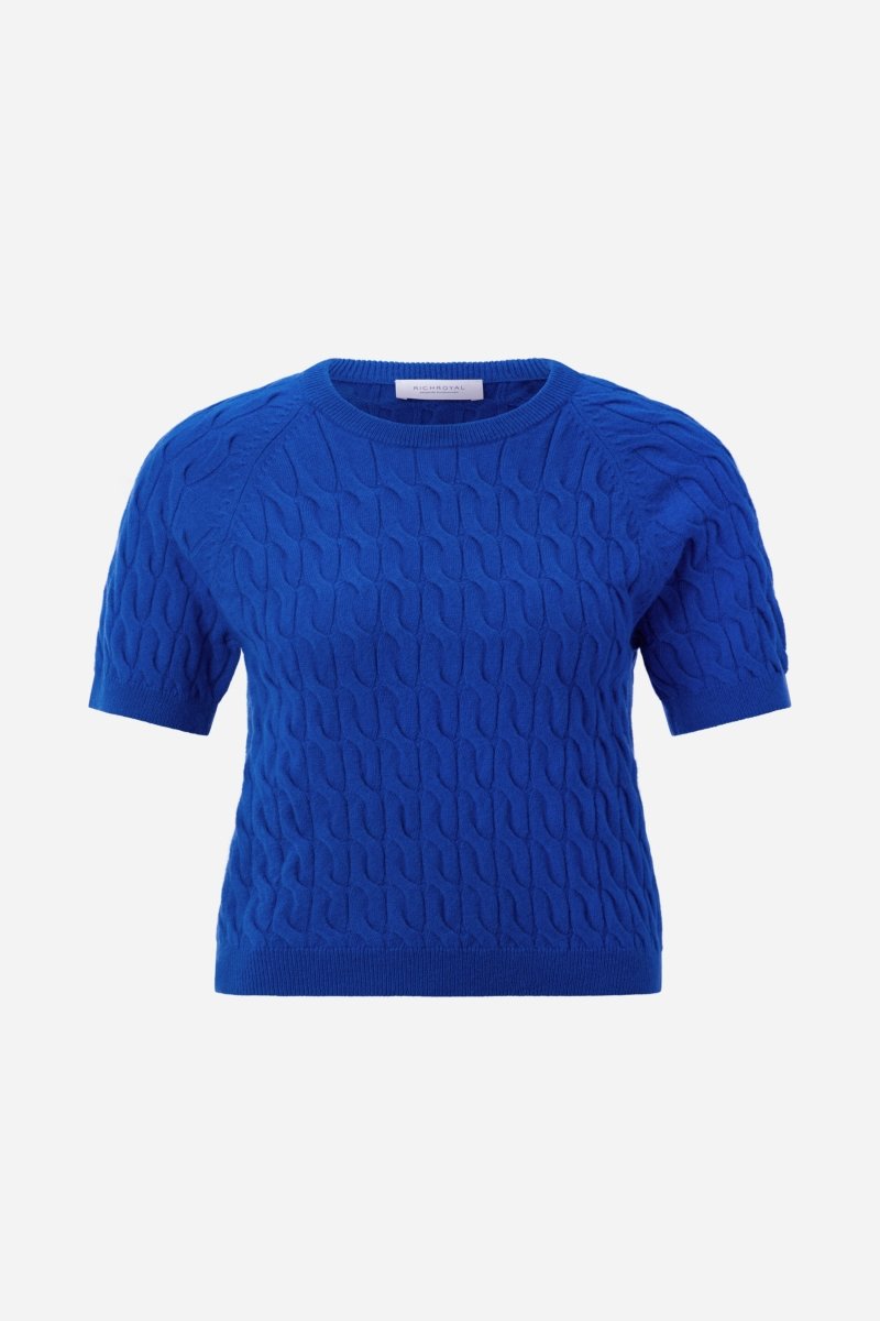 Pullover mit Zopfstrick-Rich & Royal