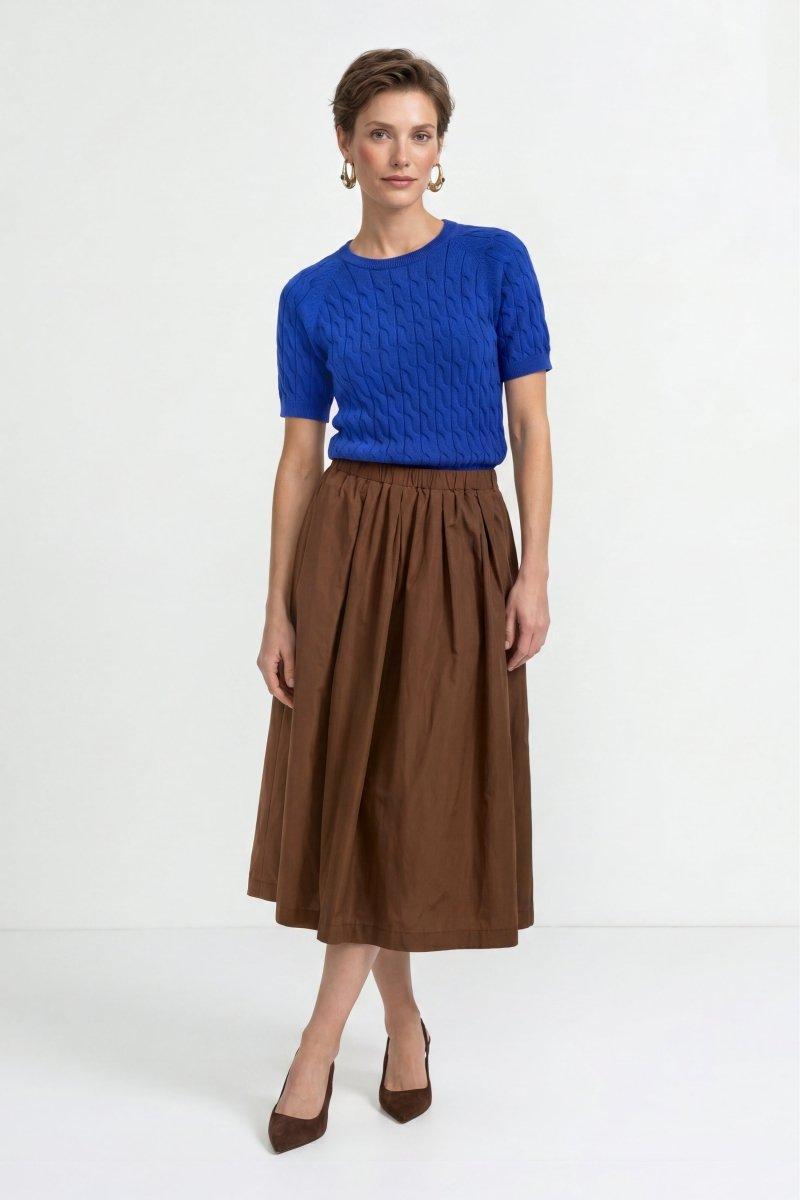 Pullover mit Zopfstrick-Rich & Royal