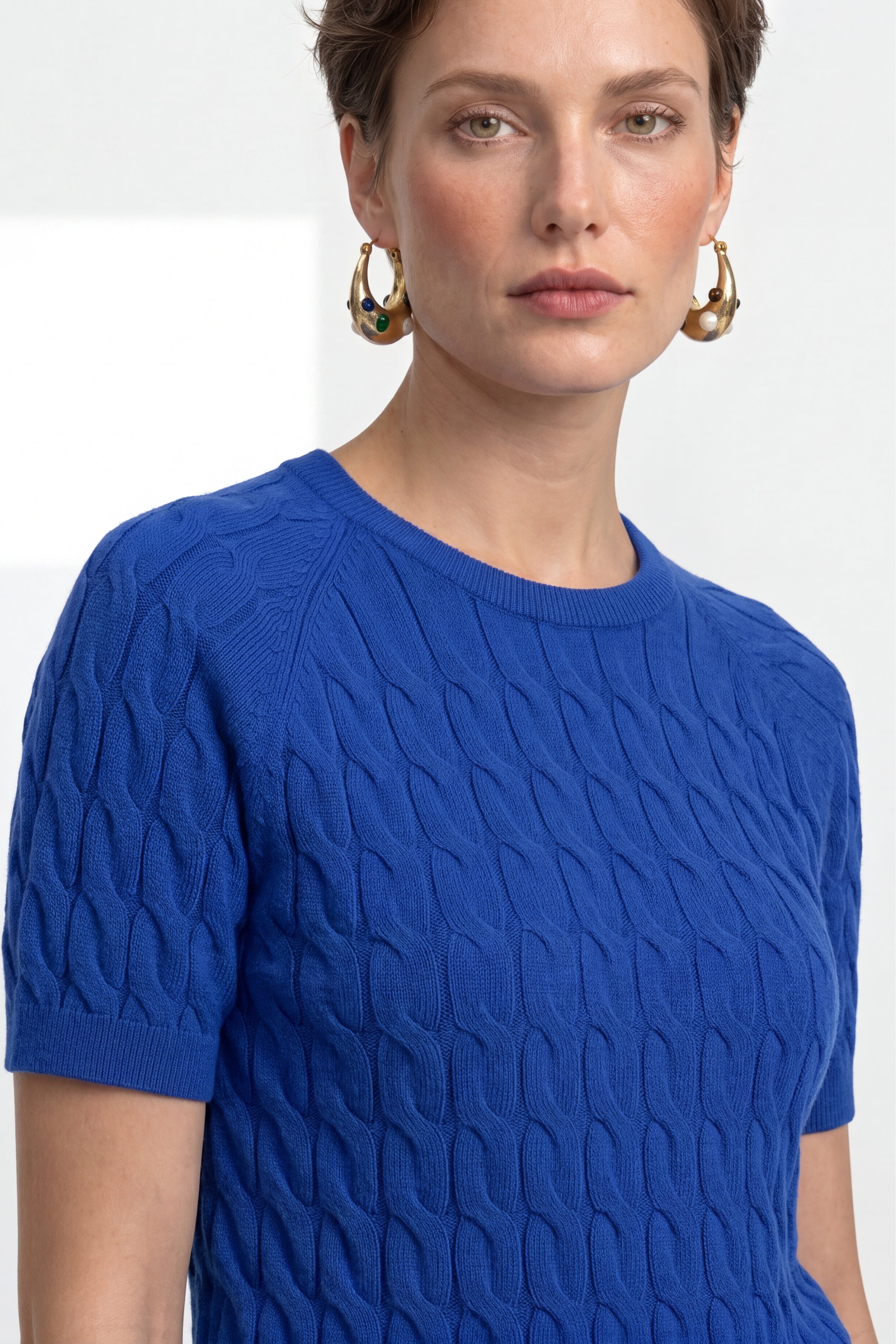 Pullover mit Zopfstrick-Rich & Royal