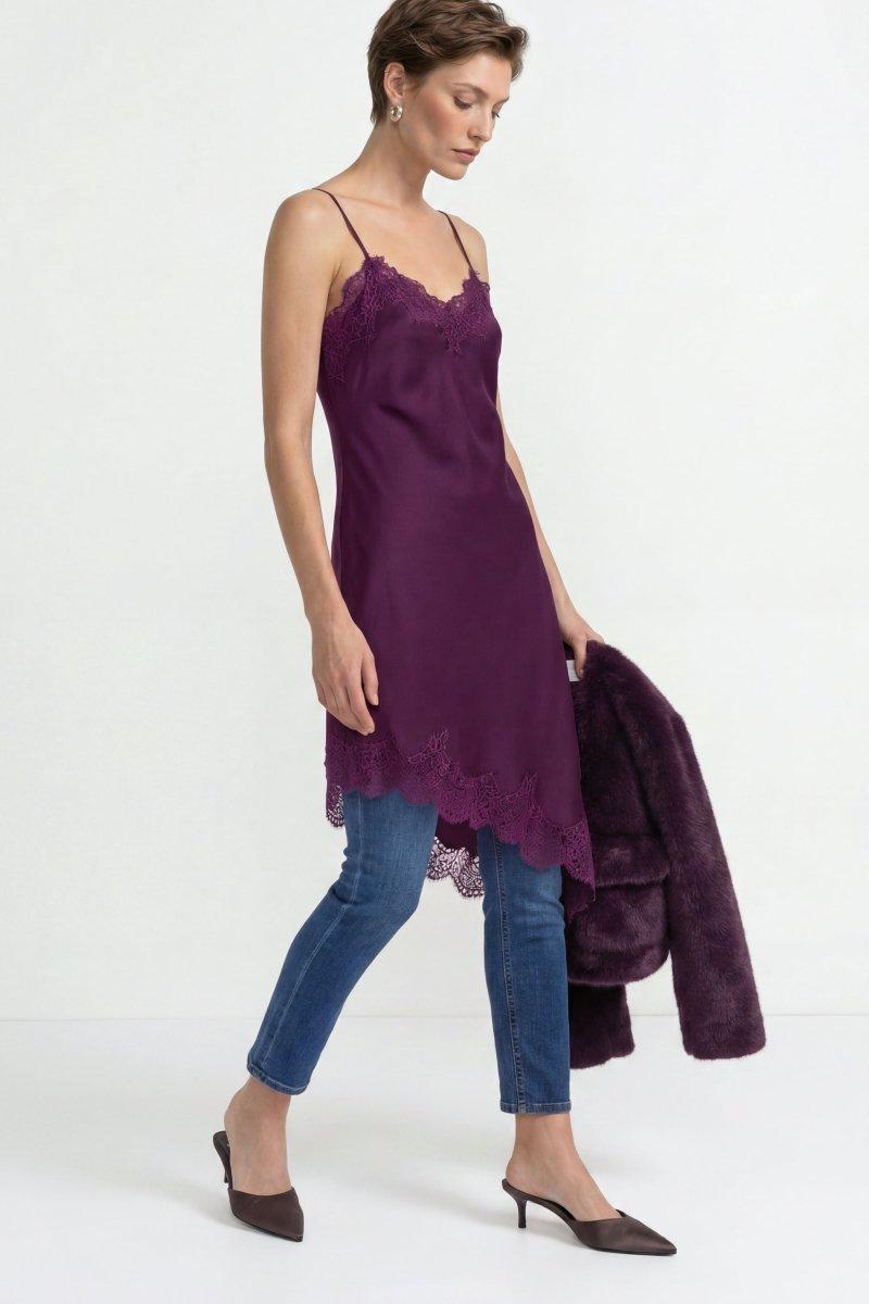 Slipdress mit Spitze-Rich & Royal