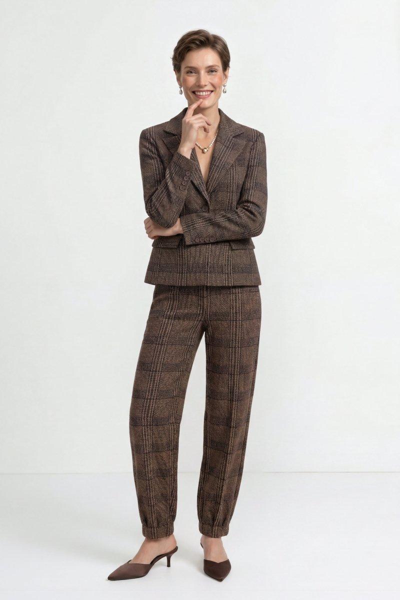 Bundfaltenhose mit Glencheck-Rich & Royal