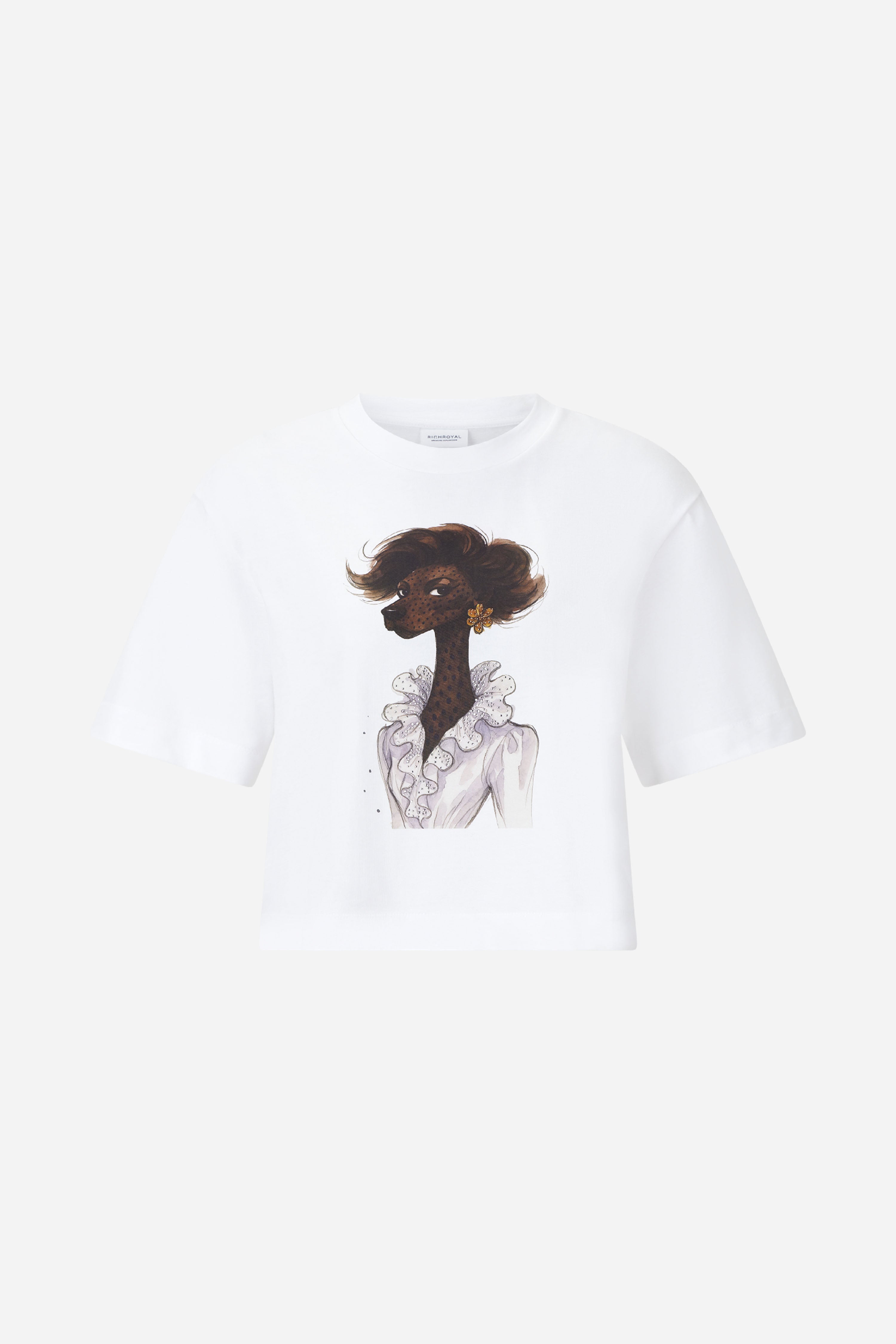 Baumwoll-T-Shirt mit Modeillustration-Rich & Royal