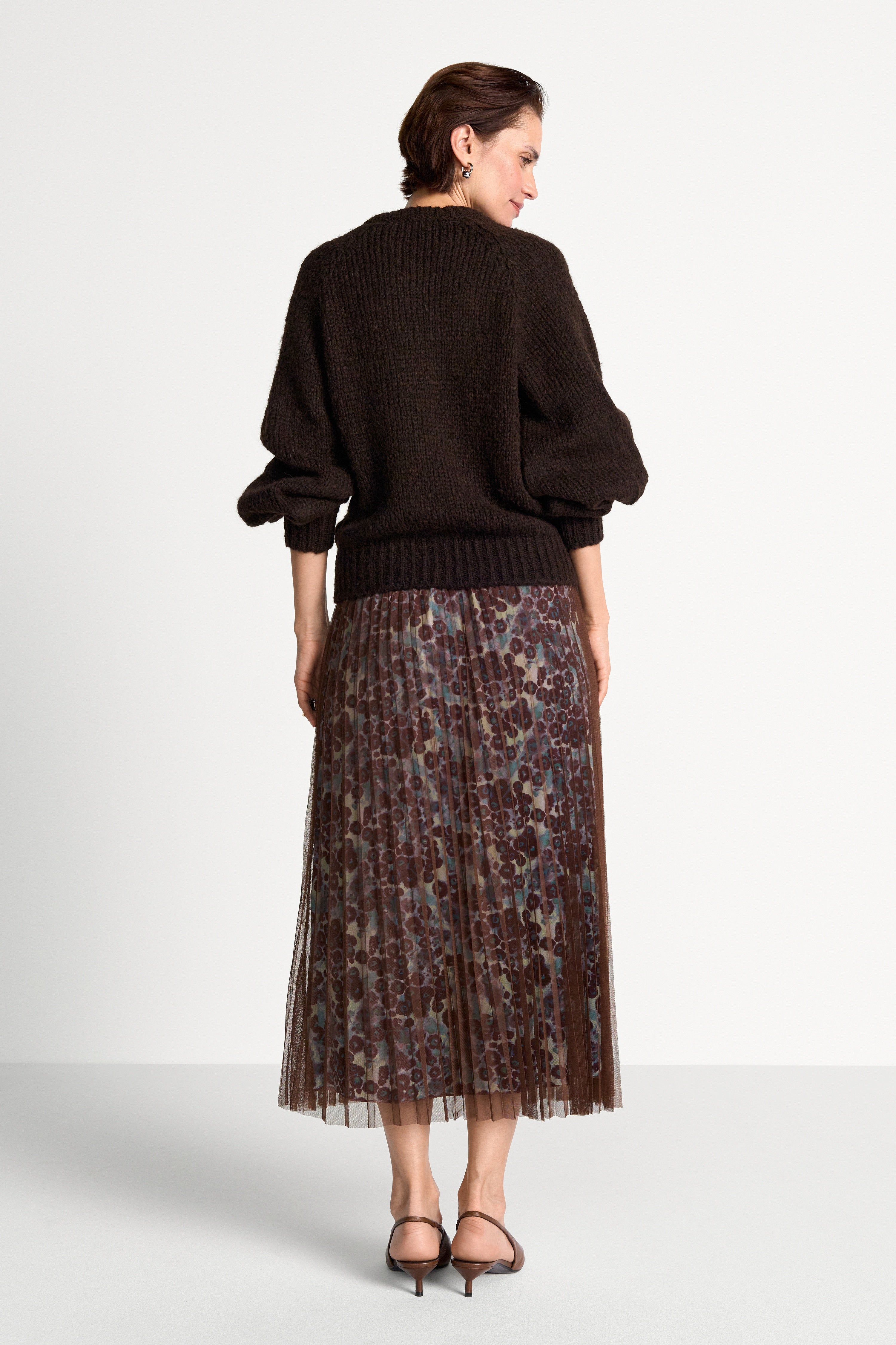 Plisseerock mit Tüll-Overlay Midi-Rich & Royal