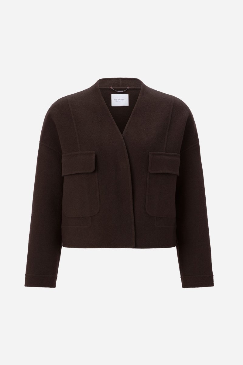 Cropped Wolljacke in Boxy-Fit-Rich & Royal