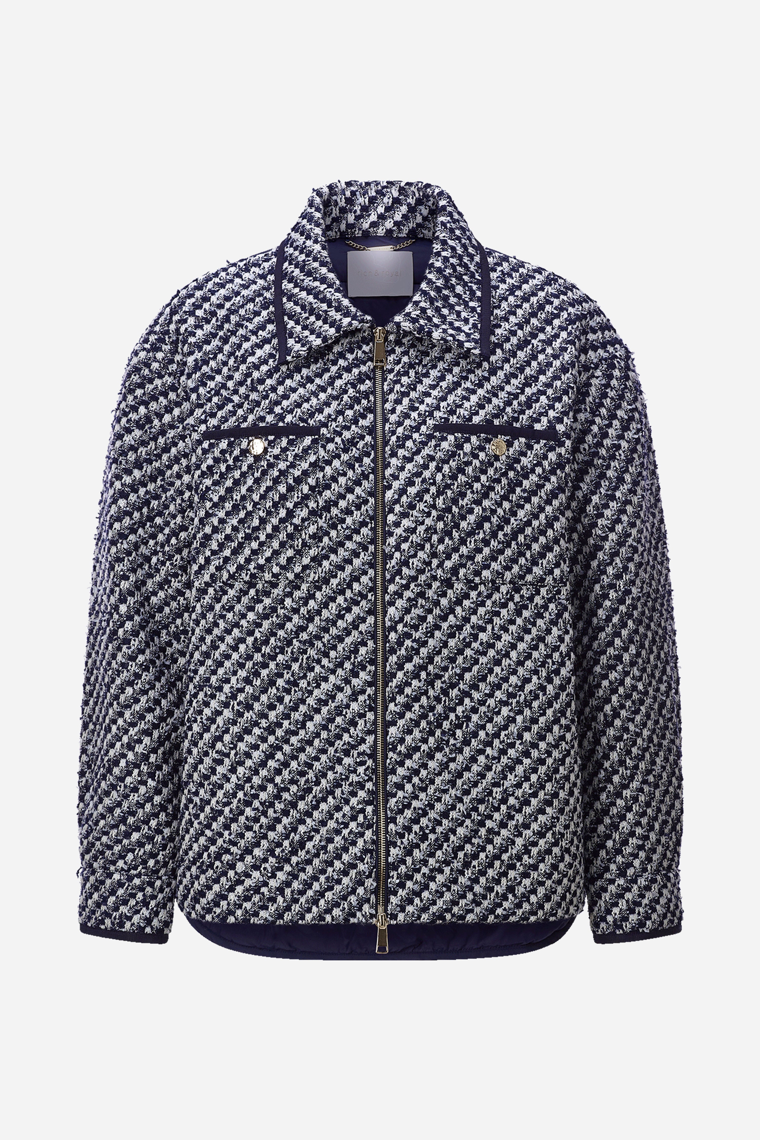 Tweed-Blouson mit Hahnentritt-Muster-Rich & Royal
