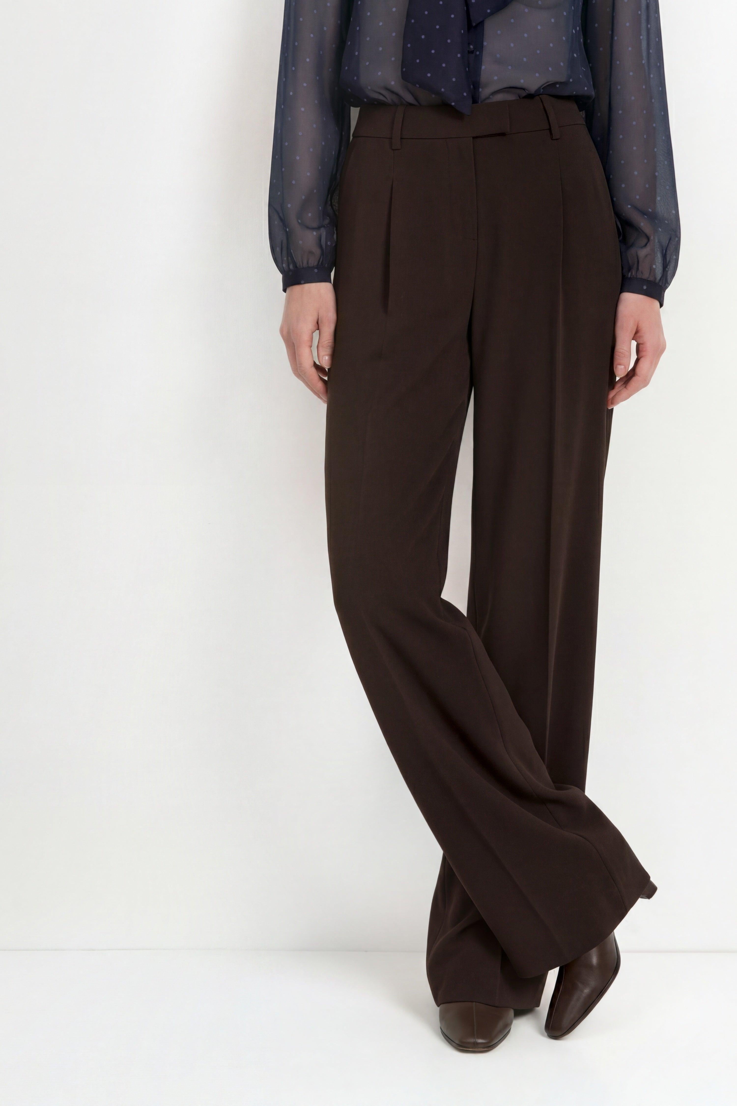Wide-Leg Bundfaltenhose-Rich & Royal