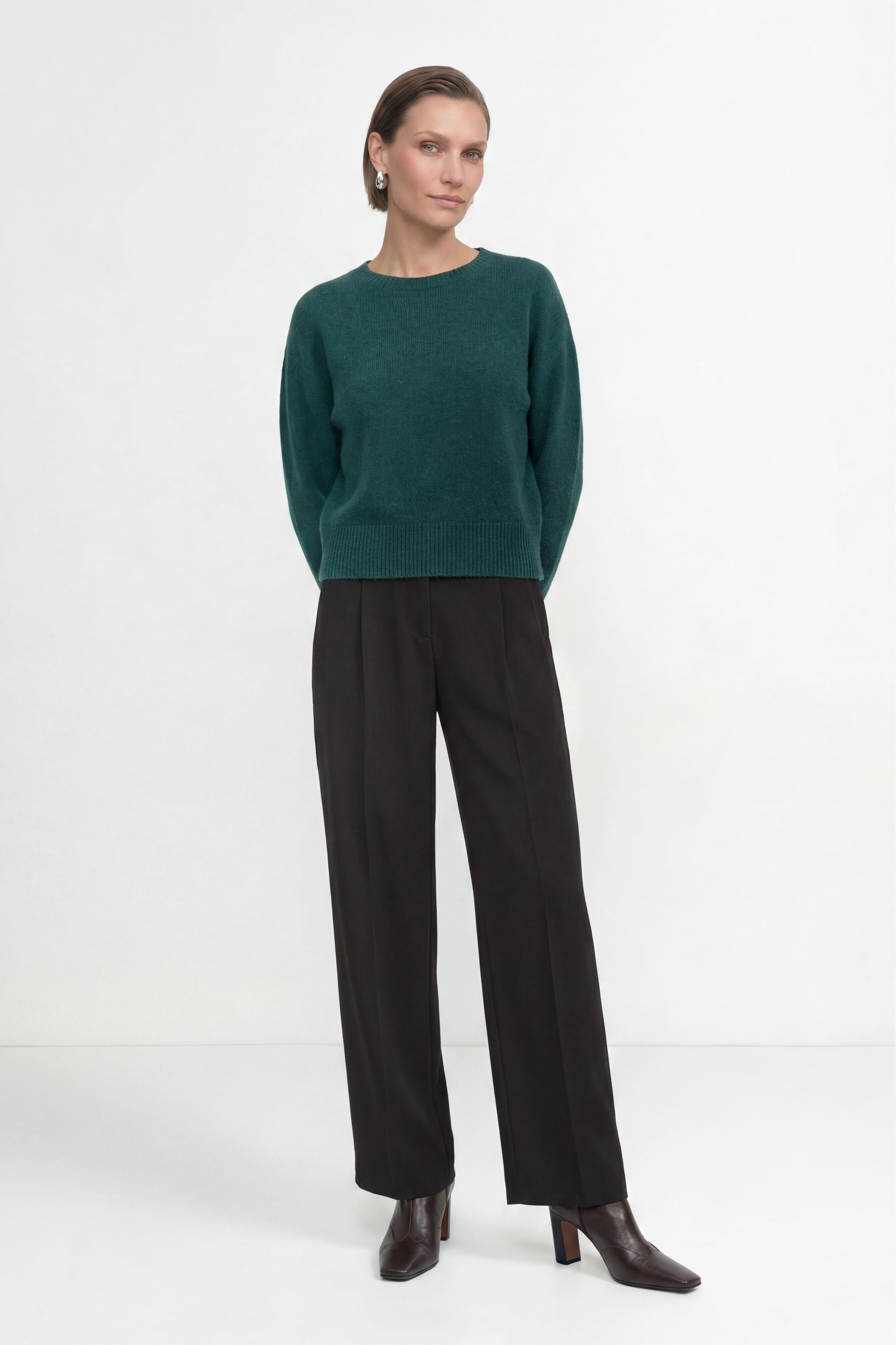 Cropped Pullover mit U-Boot-Ausschnitt-Rich & Royal