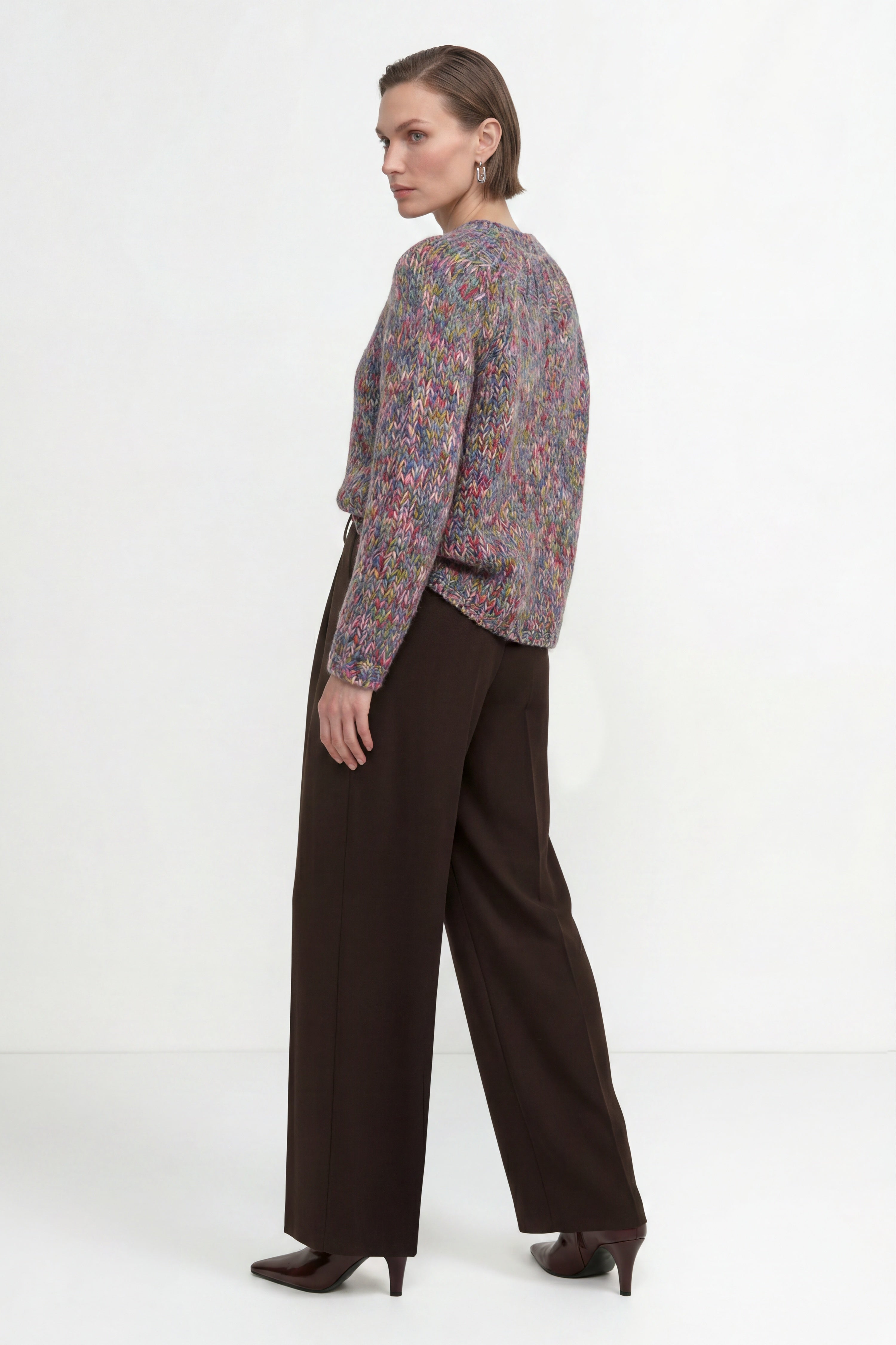 Grobstrick-Pullover in Melange-Optik-Rich & Royal