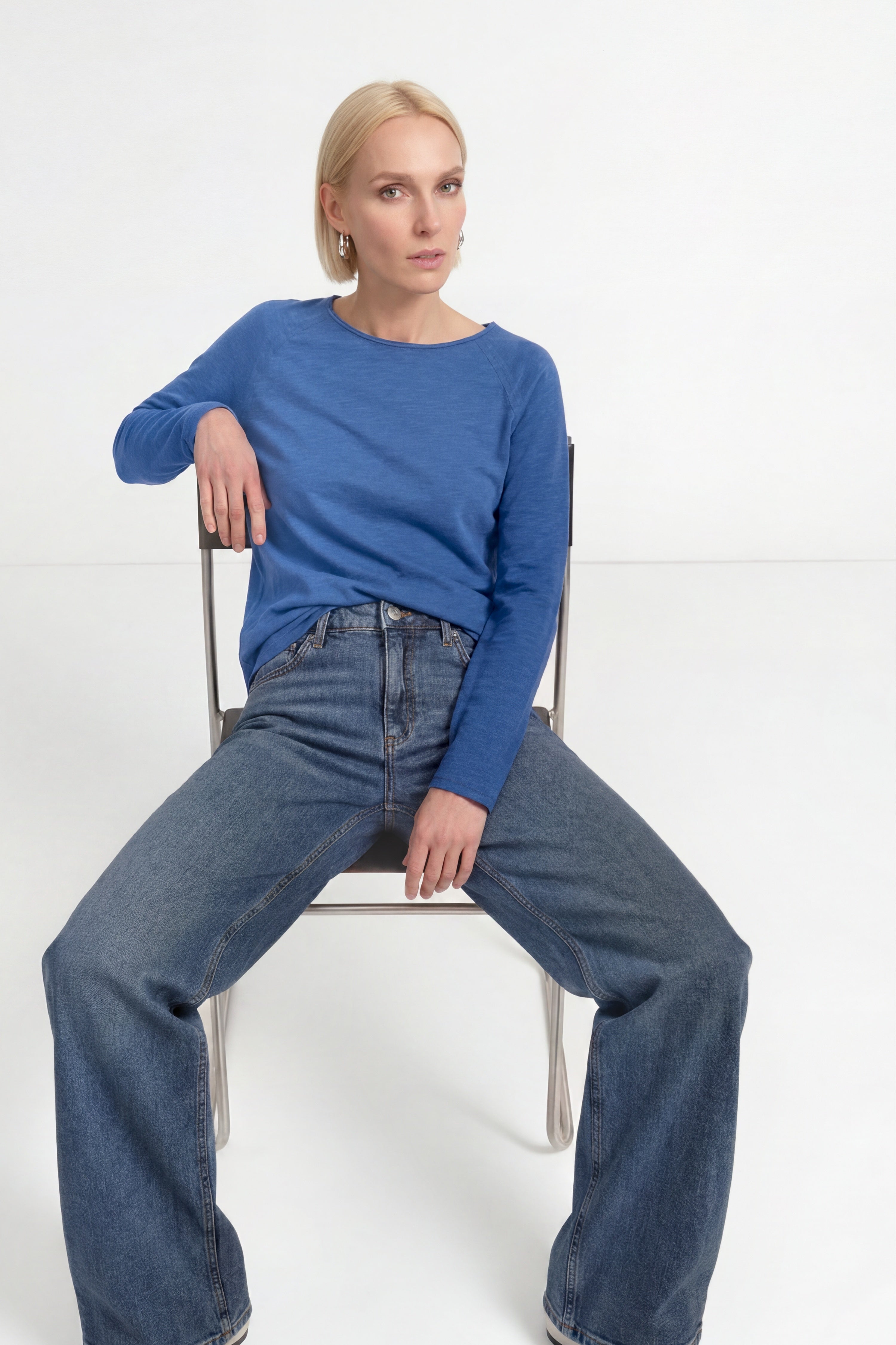 Baumwoll-Longsleeve mit Raglanärmeln-Rich & Royal