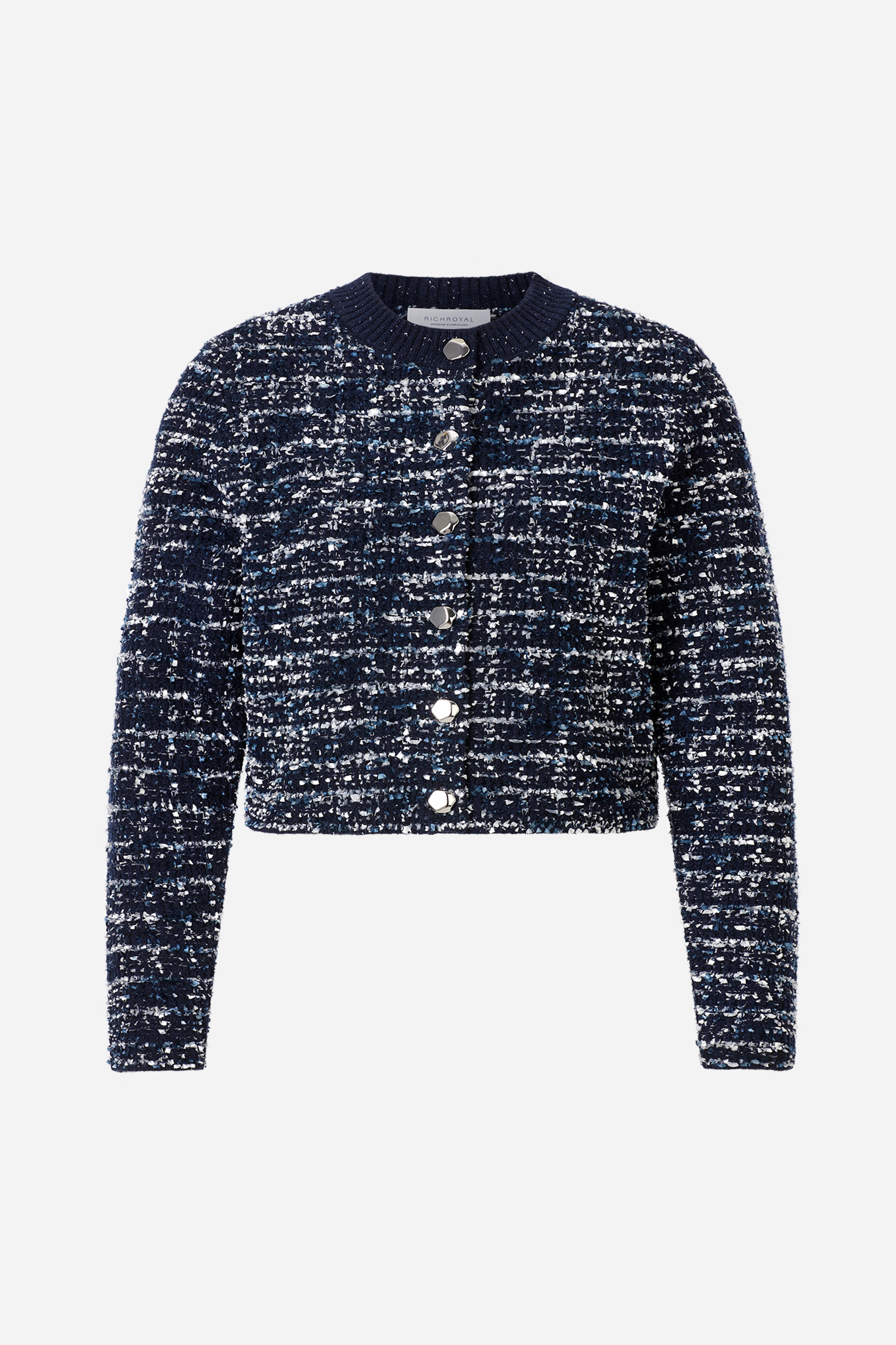 Bouclé-Cardigan mit Metallknöpfen-Rich & Royal