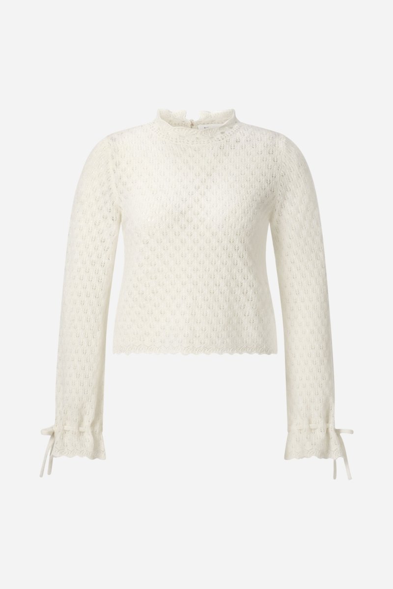 Ajour-Strickpullover mit Stehkragen-Rich & Royal