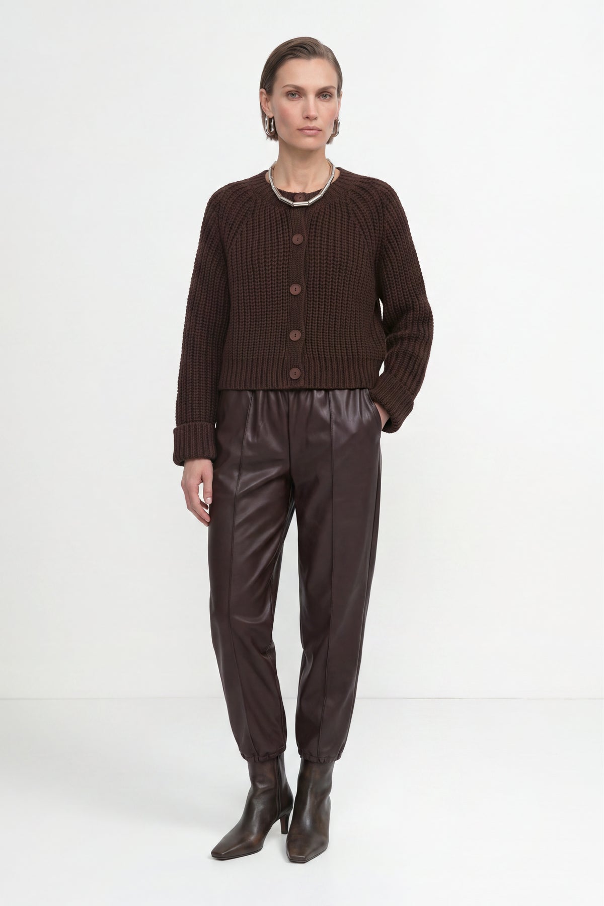 Cropped Cardigan mit Rippstruktur-Rich & Royal