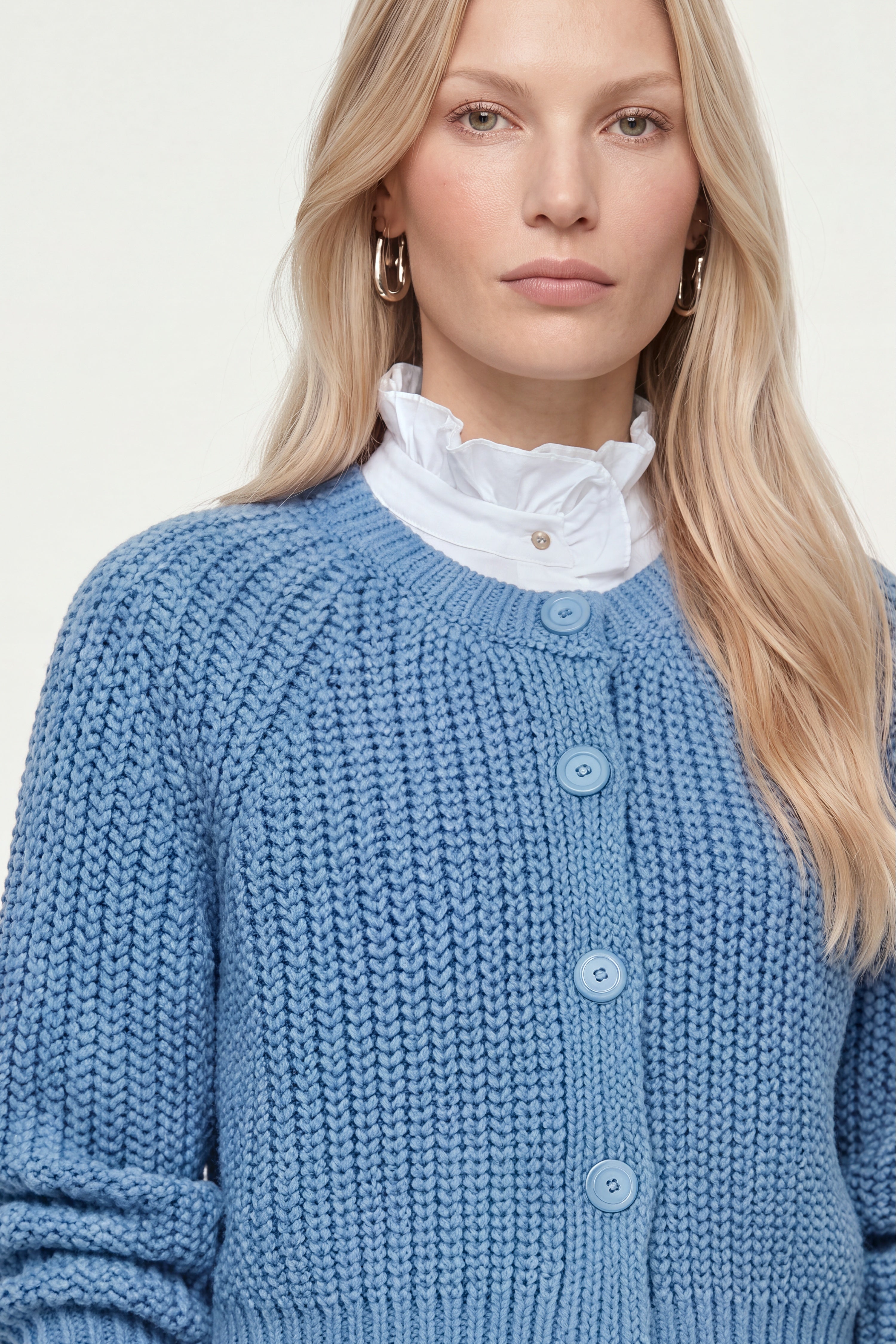 Cropped Cardigan mit Rippstruktur-Rich & Royal