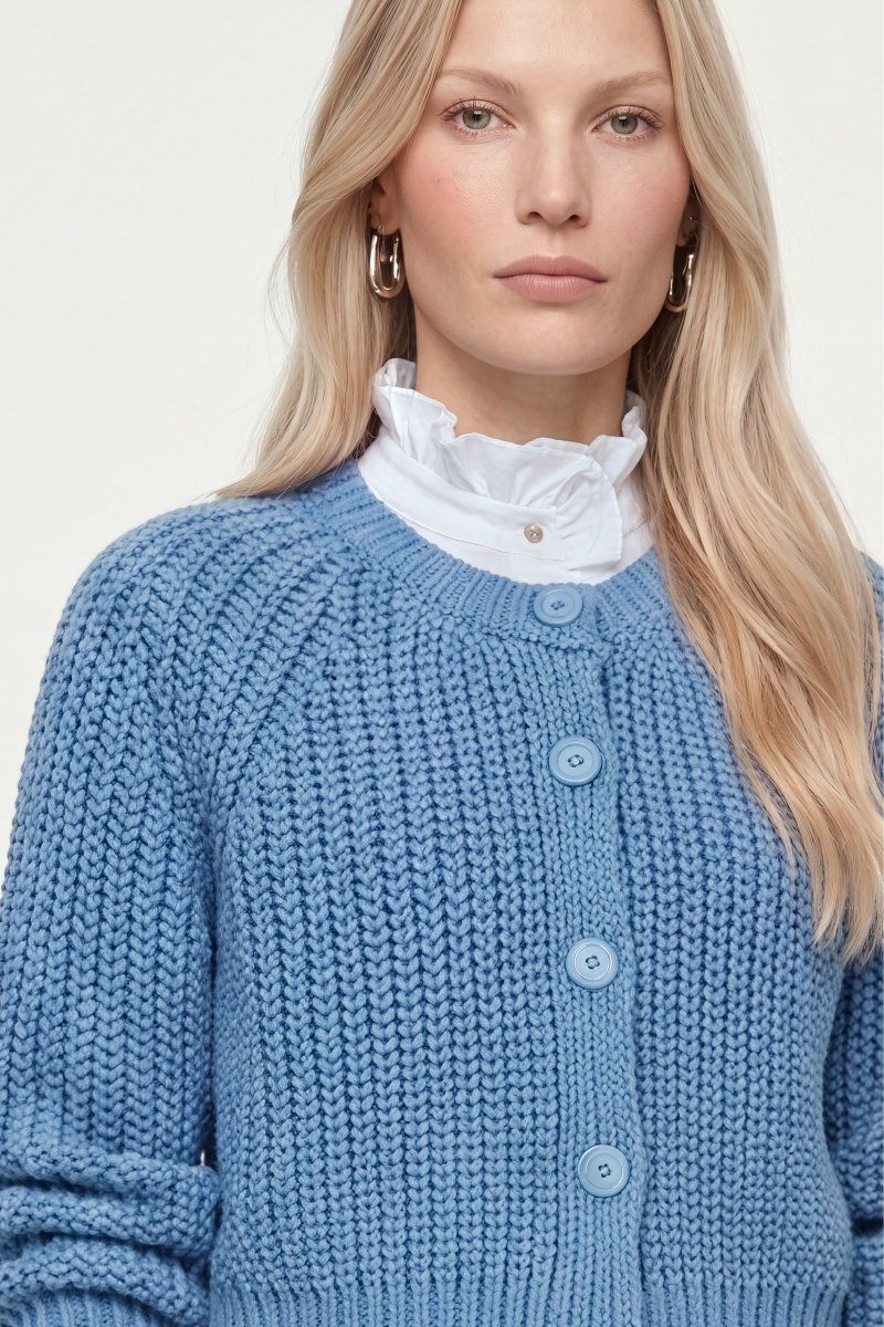Cropped Cardigan mit Rippstruktur-Rich & Royal