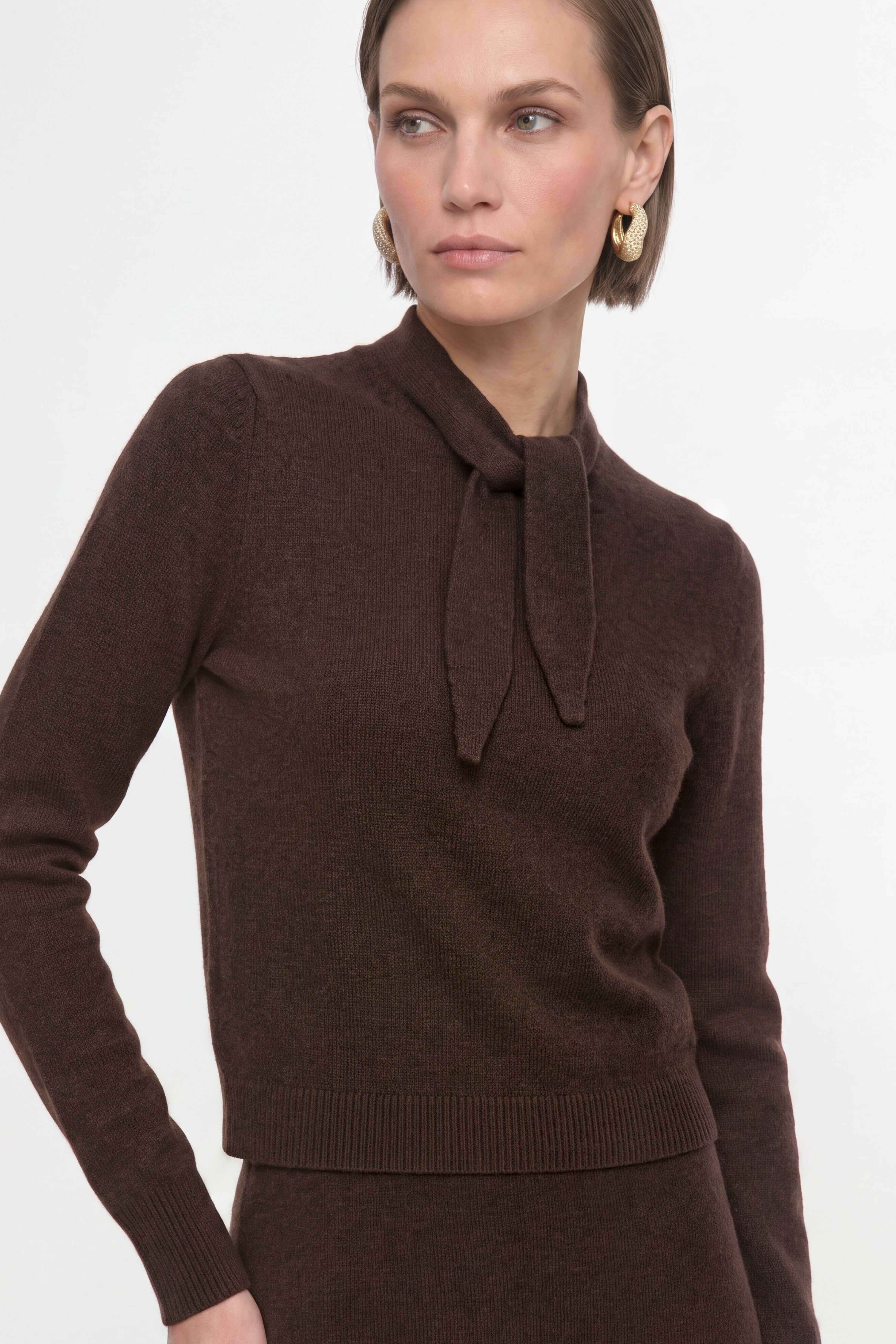 Merino-Kaschmir-Pullover mit Schleifenkragen-Rich & Royal