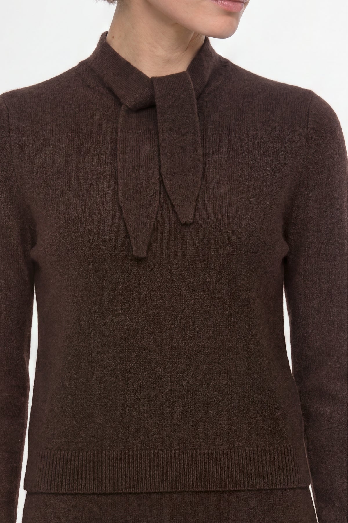 Merino-Kaschmir-Pullover mit Schleifenkragen-Rich & Royal