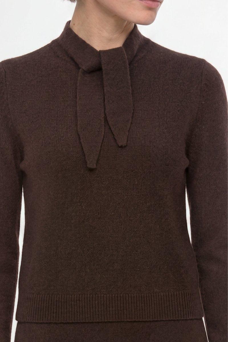Merino-Kaschmir-Pullover mit Schleifenkragen-Rich & Royal