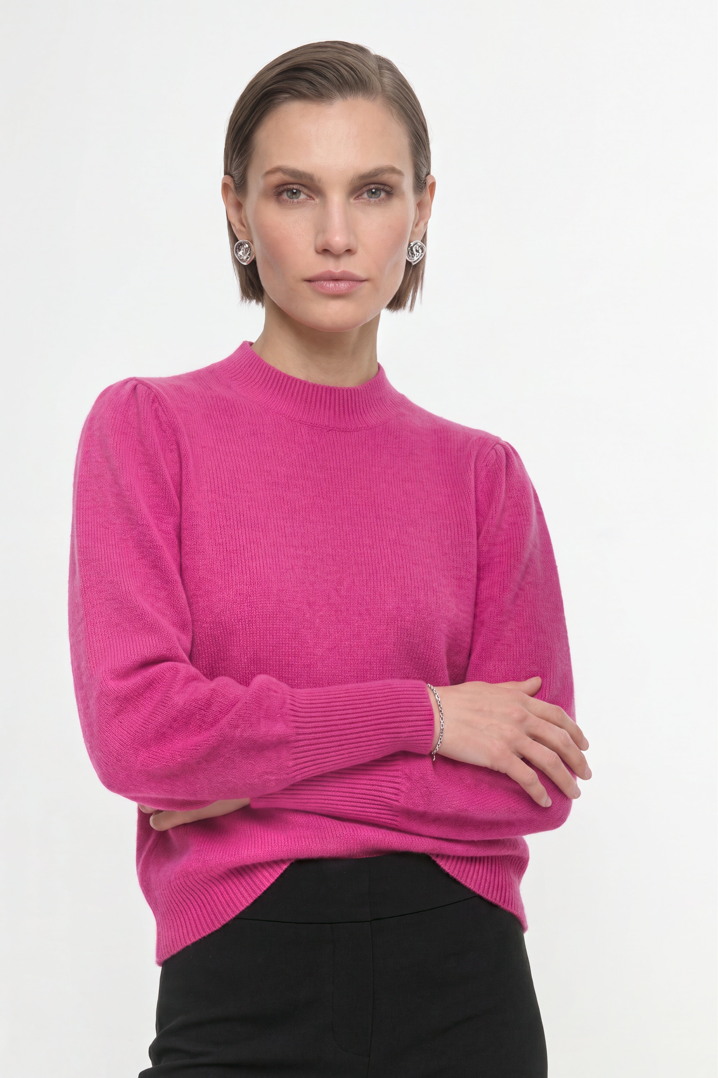 Kaschmirpullover mit Puffärmeln-Rich & Royal