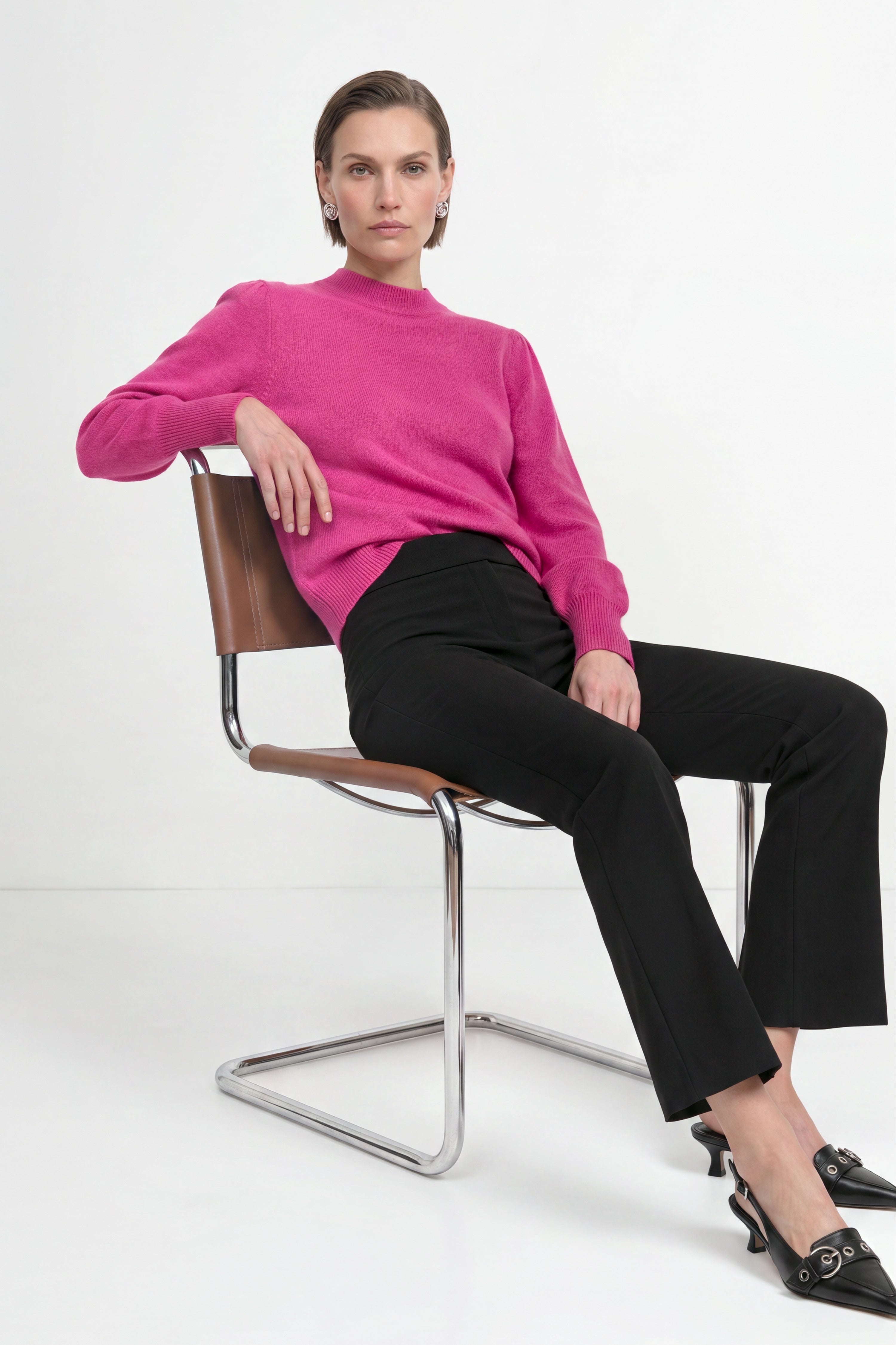 Kaschmirpullover mit Puffärmeln-Rich & Royal