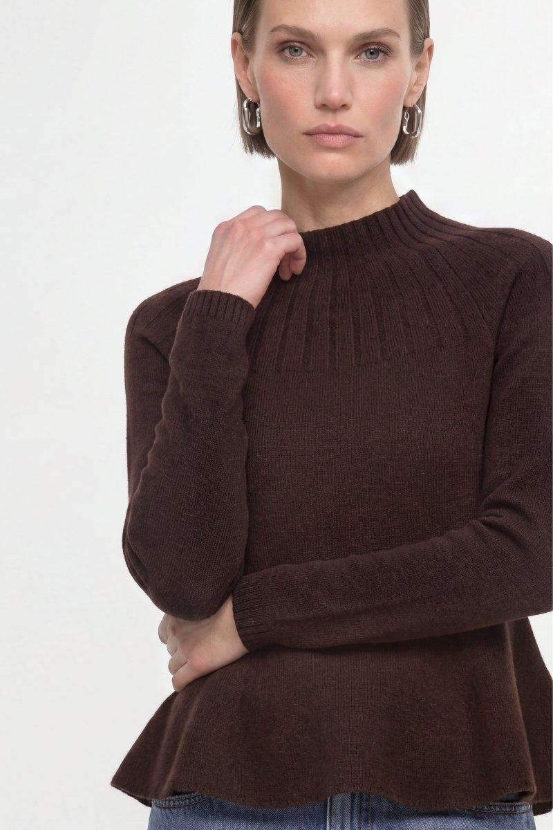 Merinopullover mit Peplum-Saum-Rich & Royal