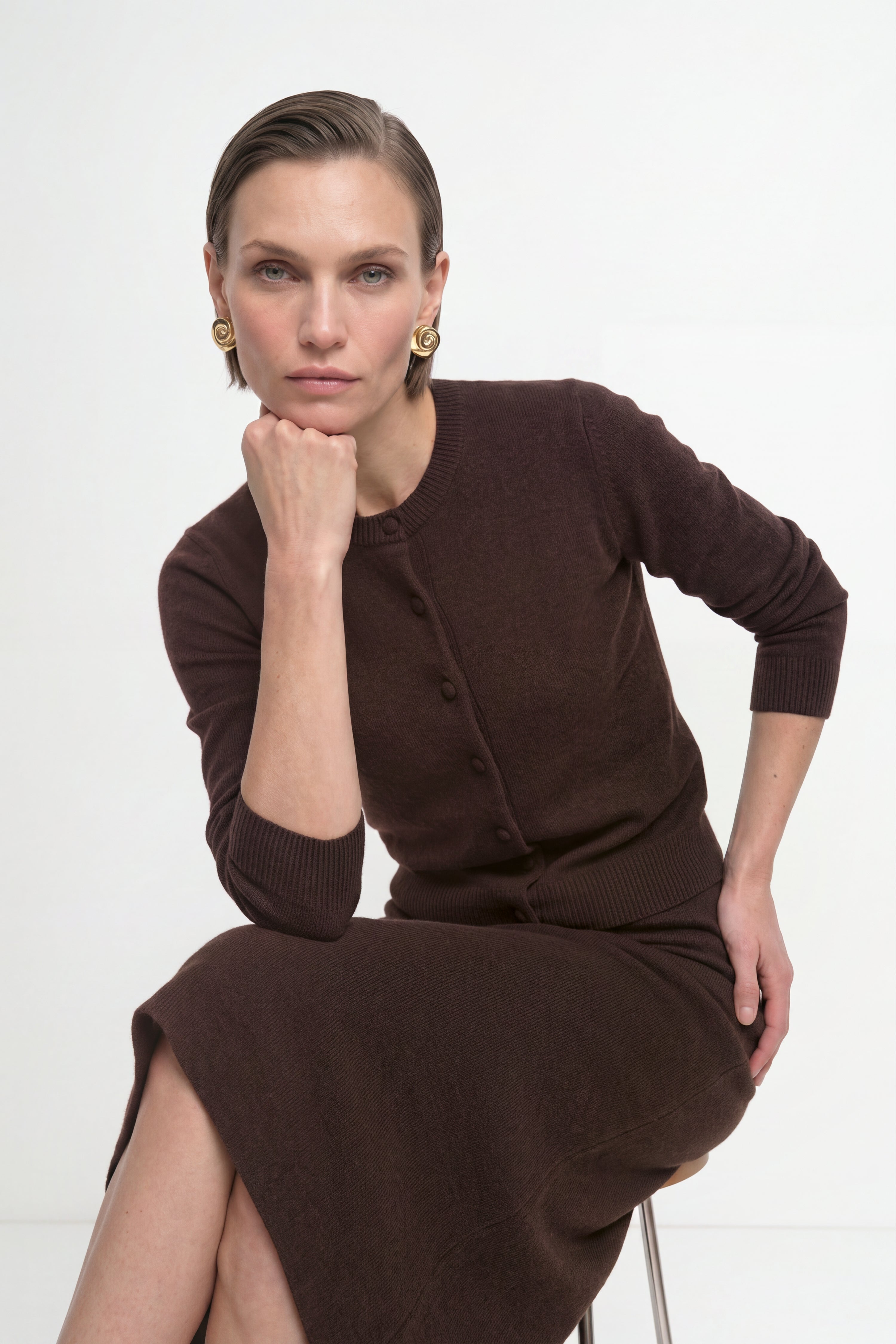 Cropped Cardigan aus Merino-Mix-Rich & Royal