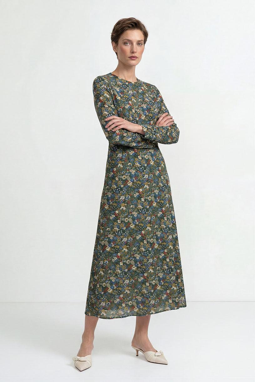 Midikleid mit floralem Print-Rich & Royal