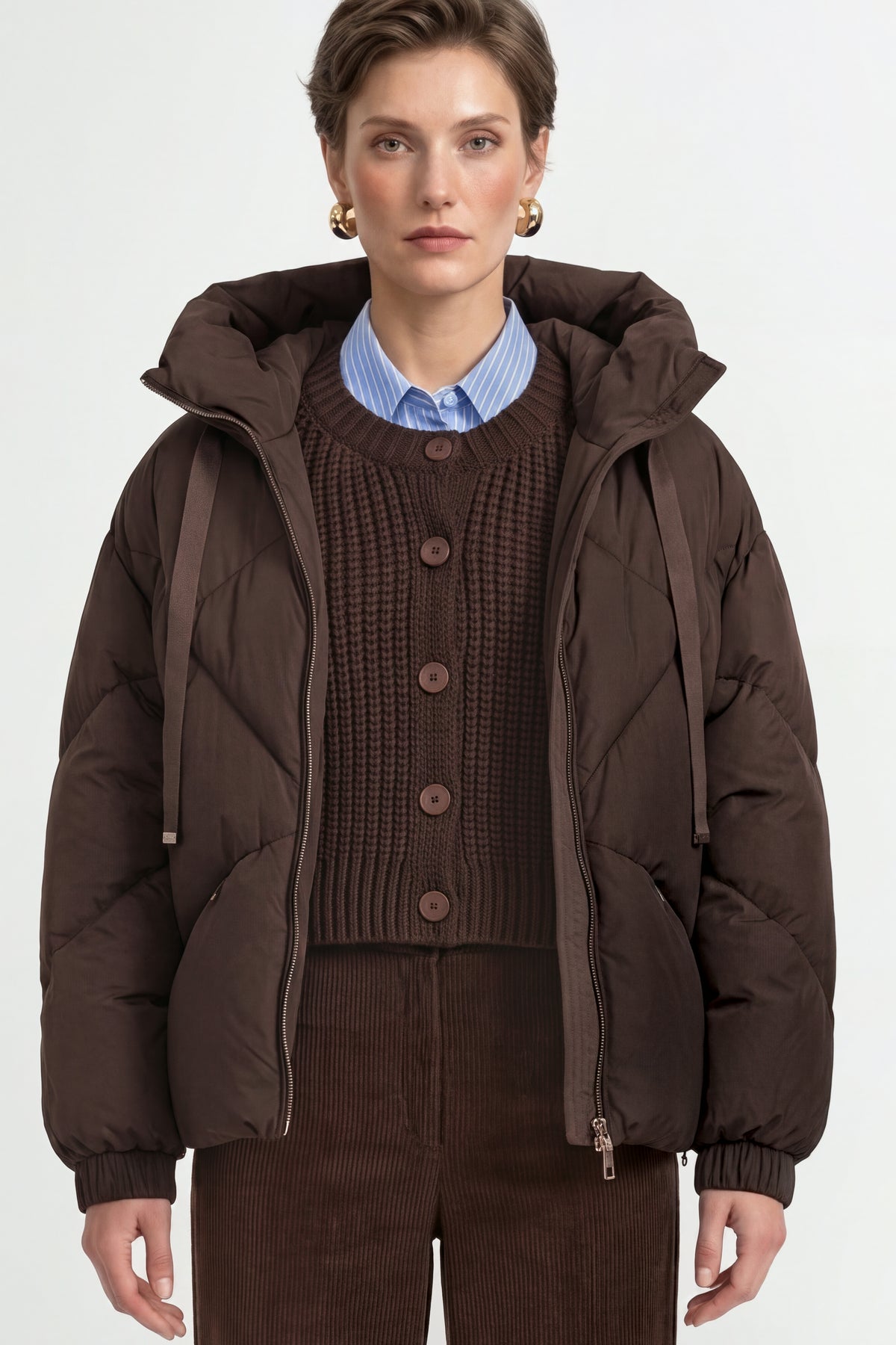 Oversized Daunenjacke mit Kapuze-Rich & Royal