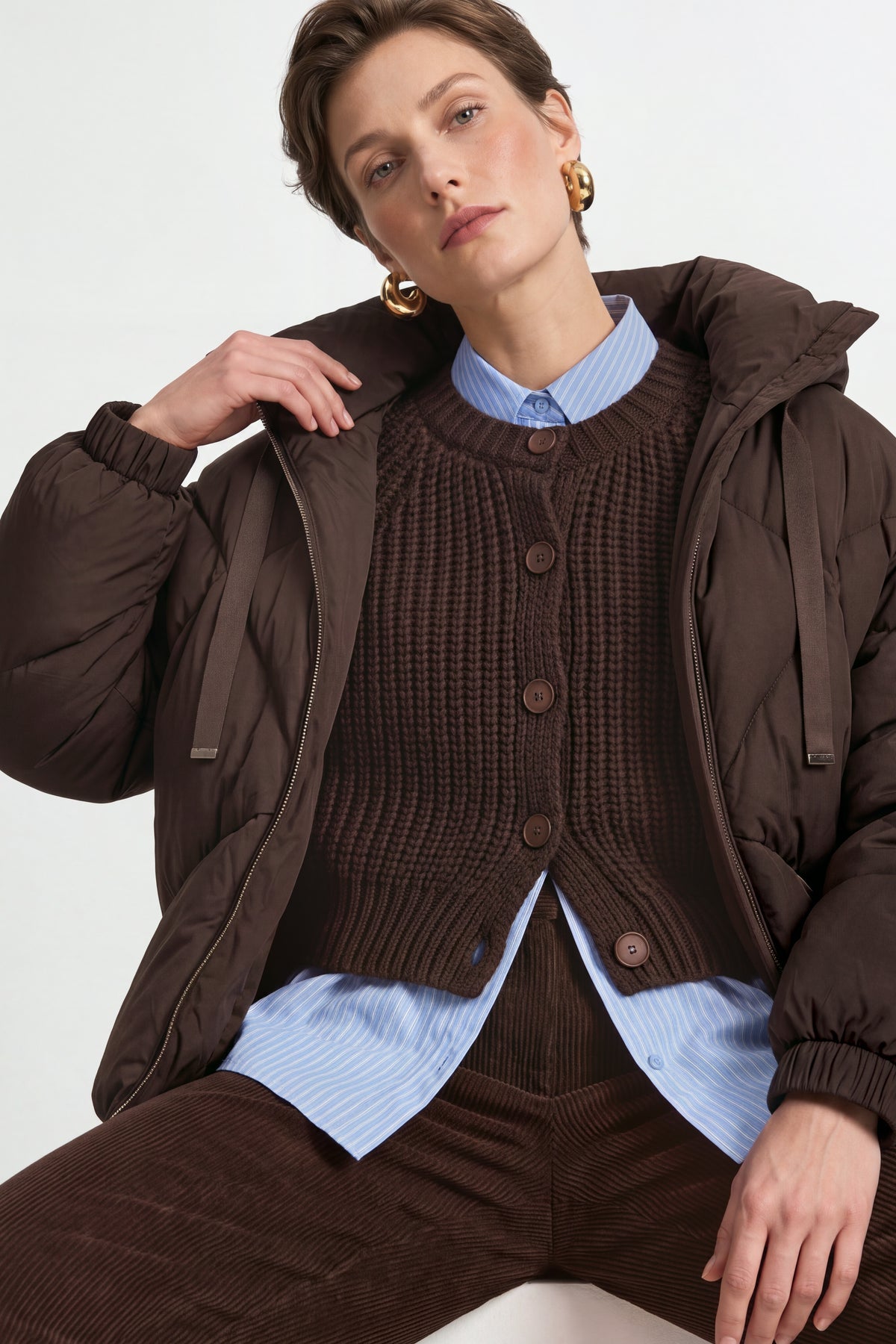 Oversized Daunenjacke mit Kapuze-Rich & Royal