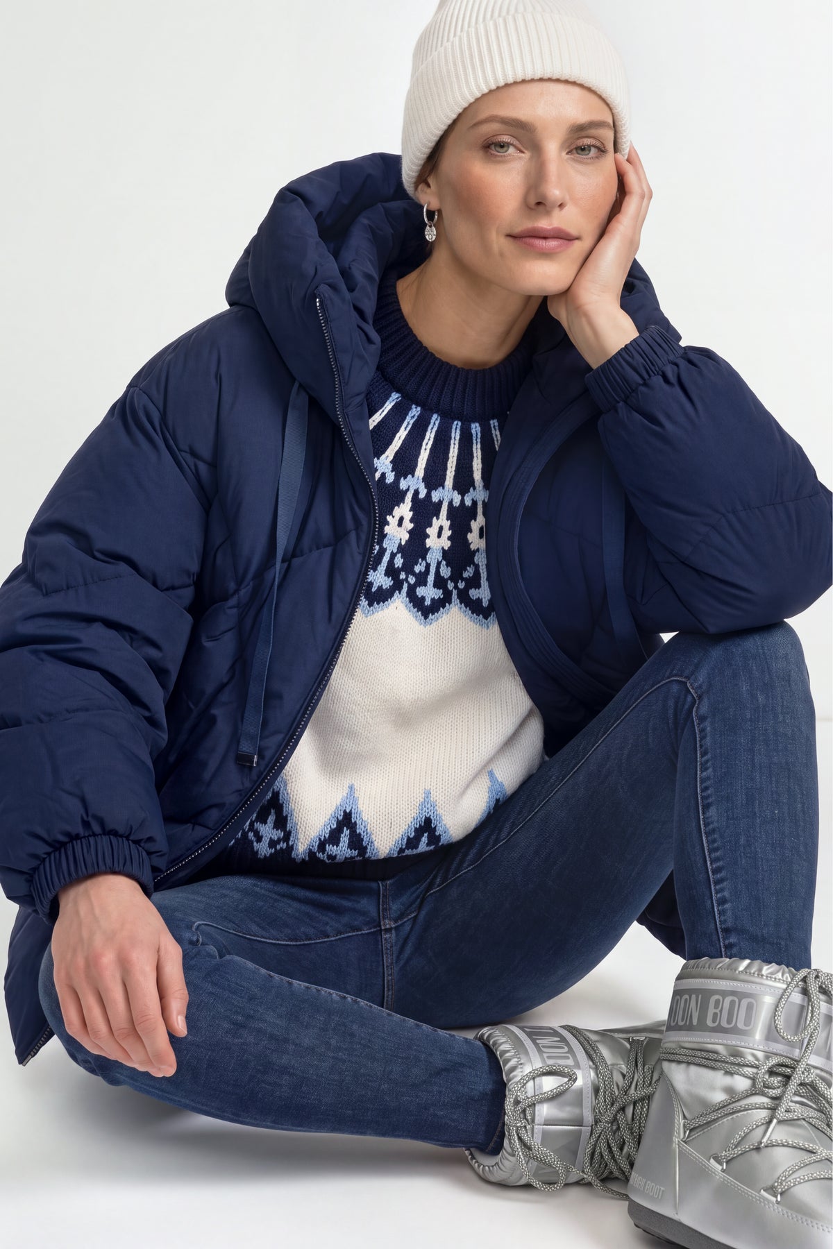 Oversized Daunenjacke mit Kapuze-Rich & Royal